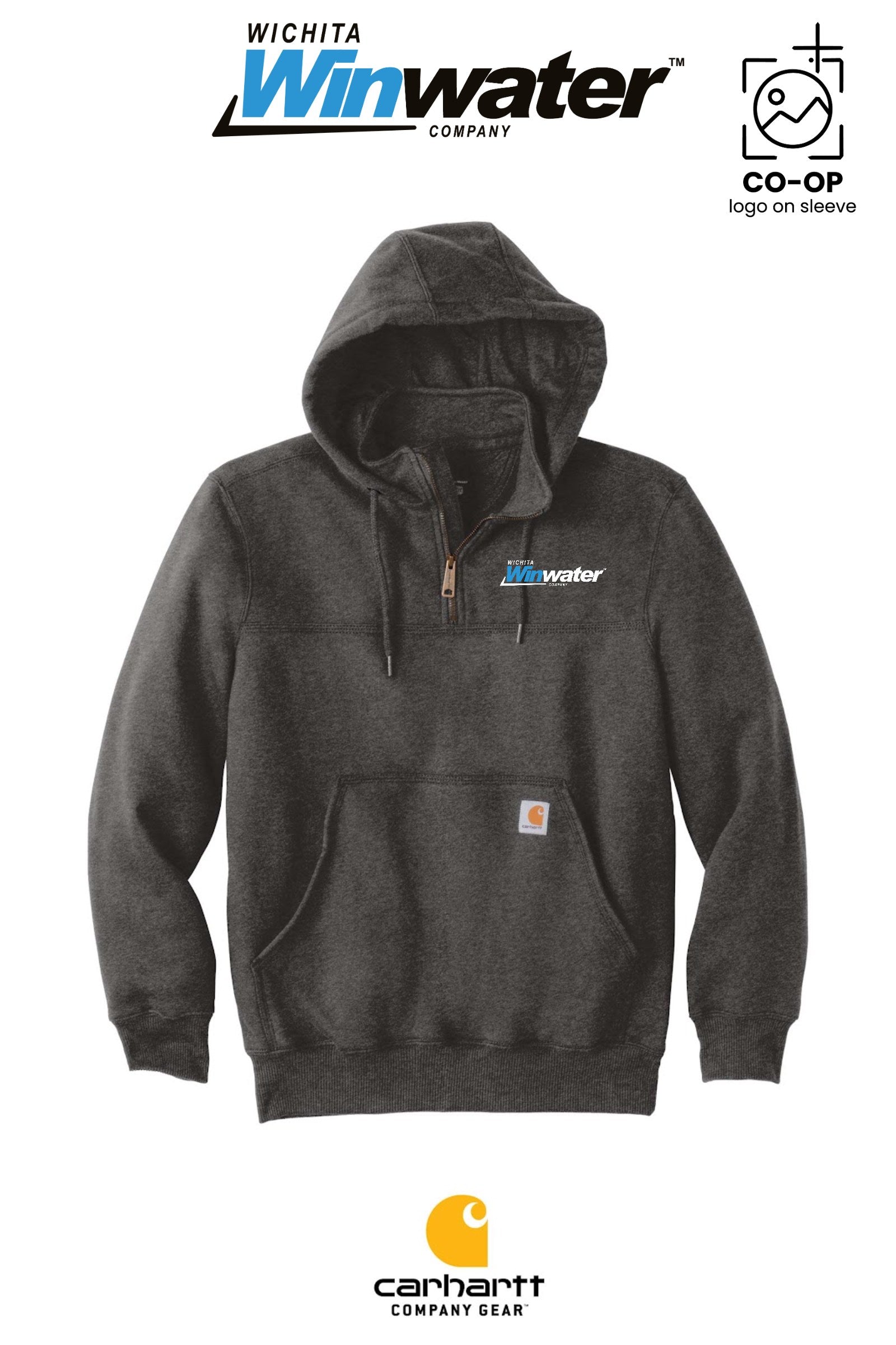 Carhartt® Rain Defender® Paxton Heavyweight Hooded Zip Mock Sweatshirt - Wichita Winwater