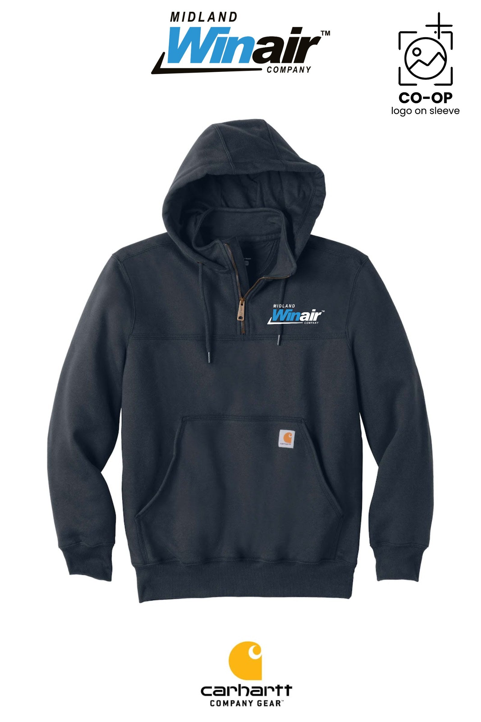 Carhartt® Rain Defender® Paxton Heavyweight Hooded Zip Mock Sweatshirt - Midland Winair