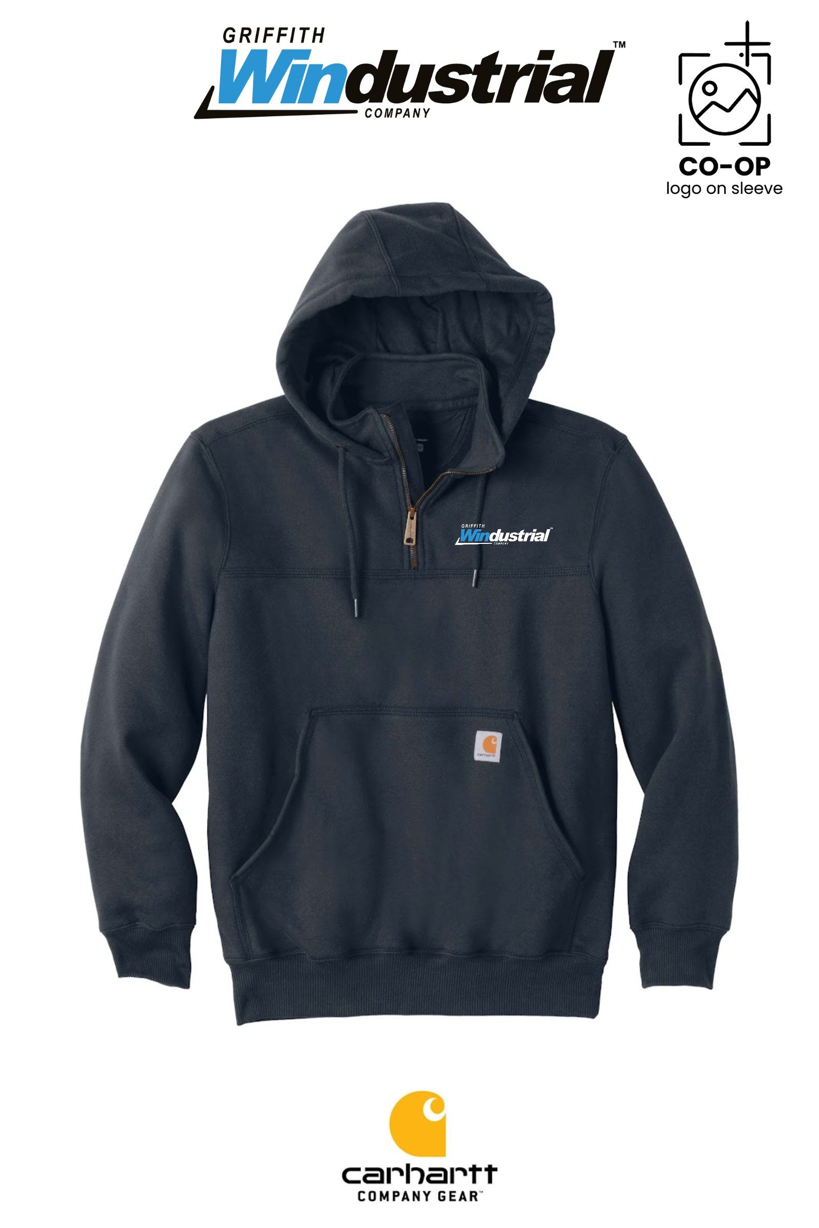 Carhartt® Rain Defender® Paxton Heavyweight Hooded Zip Mock Sweatshirt - Griffith Windustrial