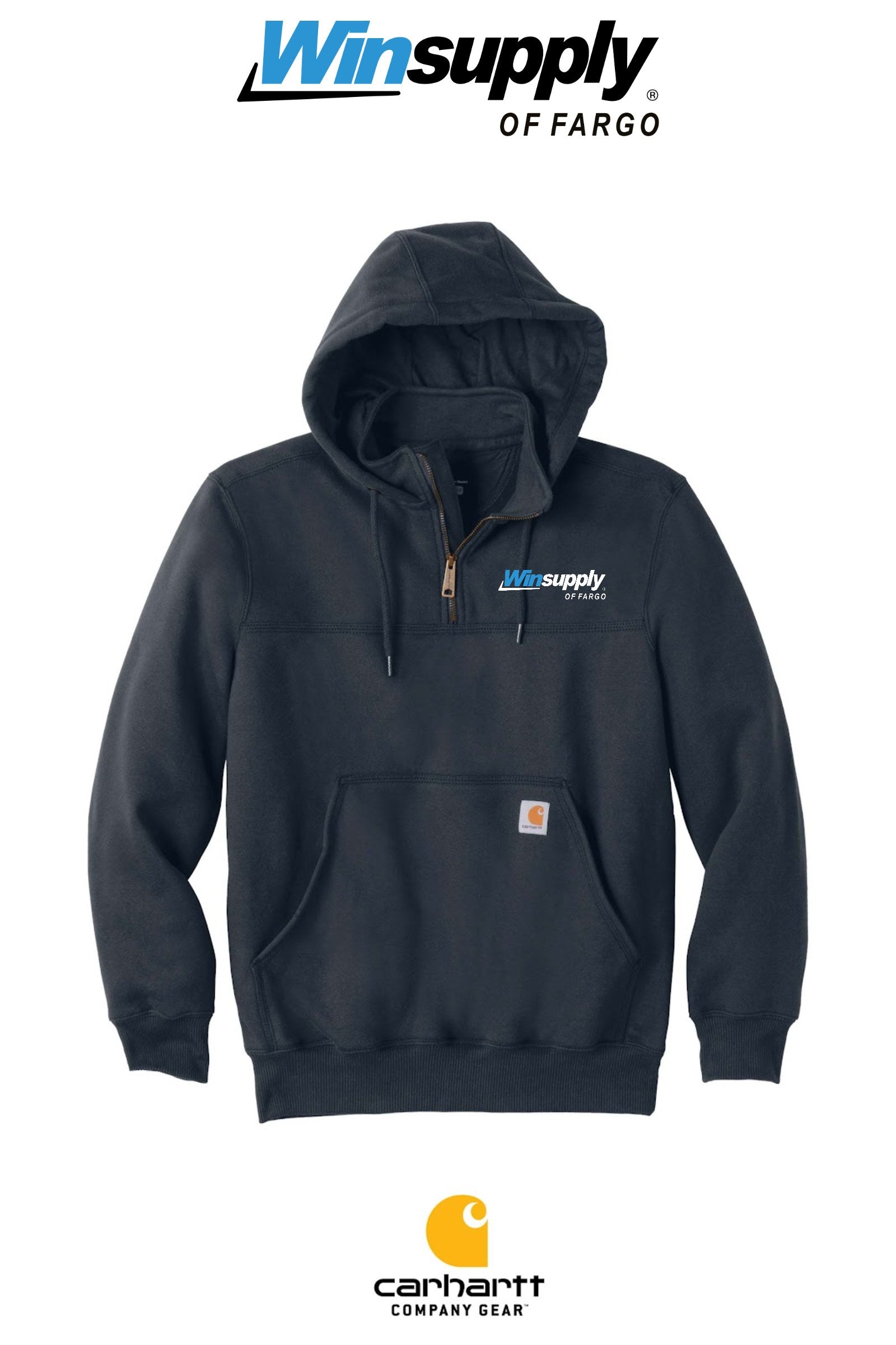 Carhartt® Rain Defender® Paxton Heavyweight Hooded Zip Mock Sweatshirt - Winsupply of Fargo