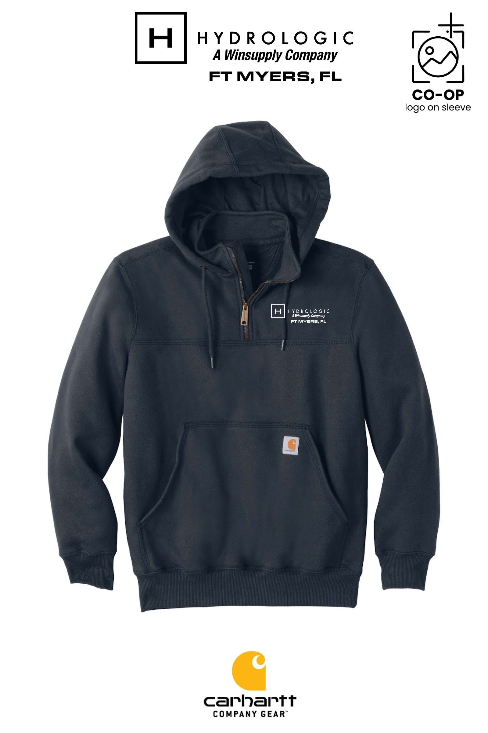 Carhartt® Rain Defender® Paxton Heavyweight Hooded Zip Mock Sweatshirt - Winsupply Ft Myers FL Co.