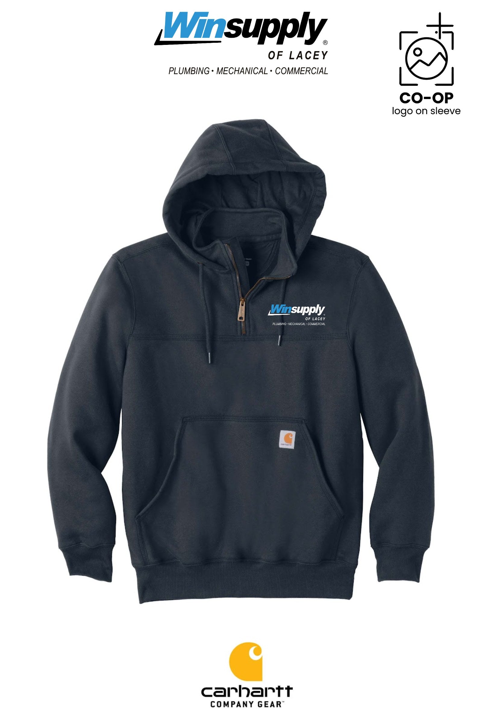 Carhartt® Rain Defender® Paxton Heavyweight Hooded Zip Mock Sweatshirt - Winsupply of Lacey