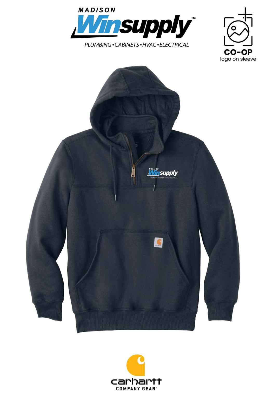 Carhartt® Rain Defender® Paxton Heavyweight Hooded Zip Mock Sweatshirt - Madison Winsupply