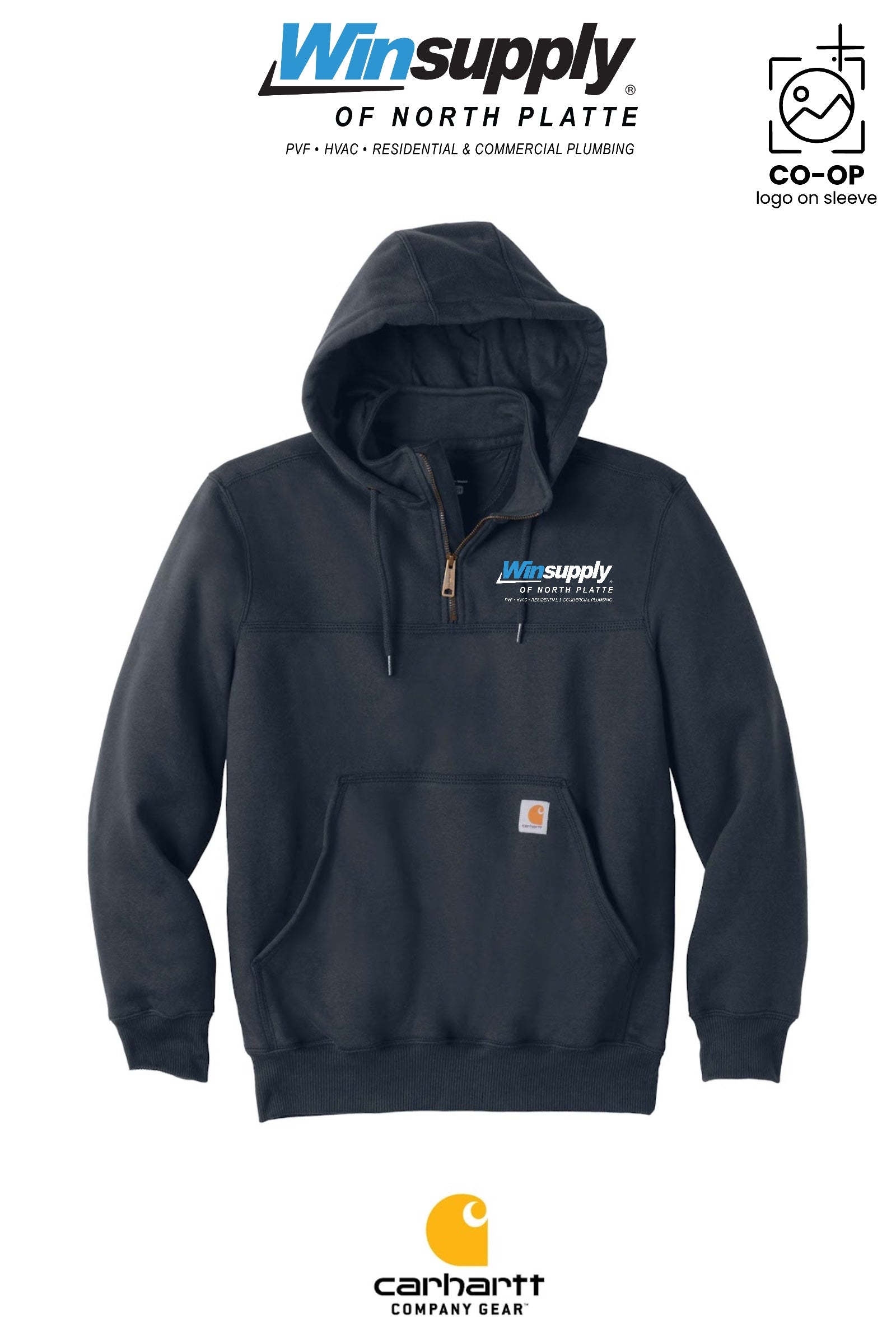 Carhartt® Rain Defender® Paxton Heavyweight Hooded Zip Mock Sweatshirt - Winsupply of North Platte