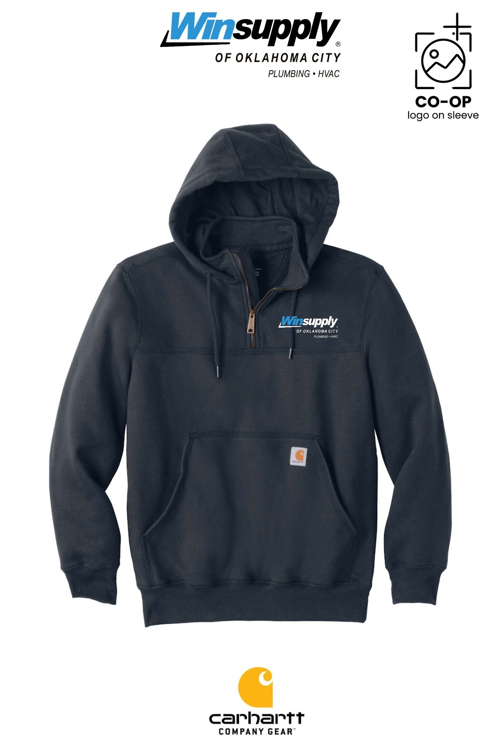 Carhartt® Rain Defender® Paxton Heavyweight Hooded Zip Mock Sweatshirt - Winsupply of Oklahoma City