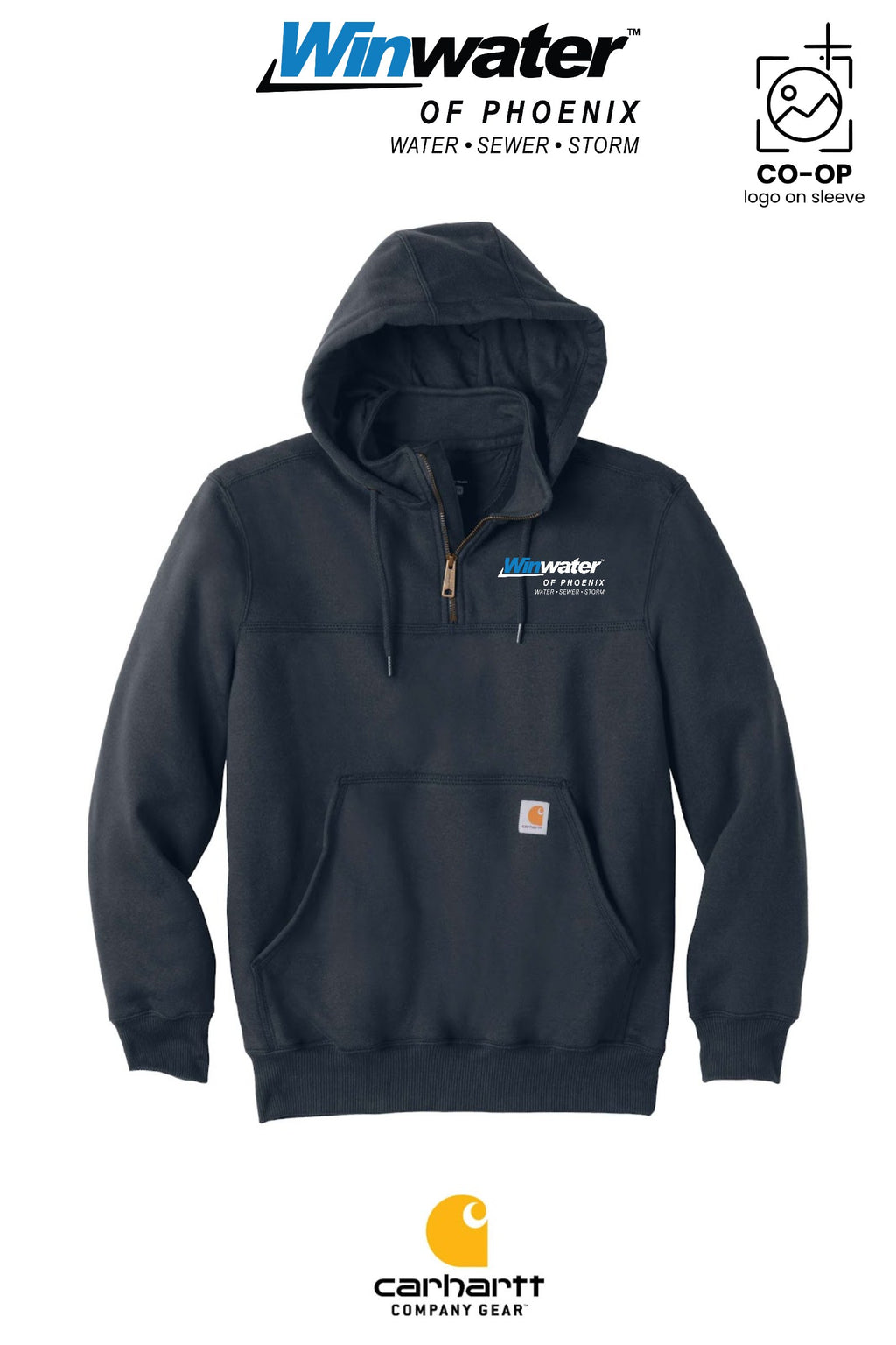 Carhartt® Rain Defender® Paxton Heavyweight Hooded Zip Mock Sweatshirt - Winwater of Phoenix