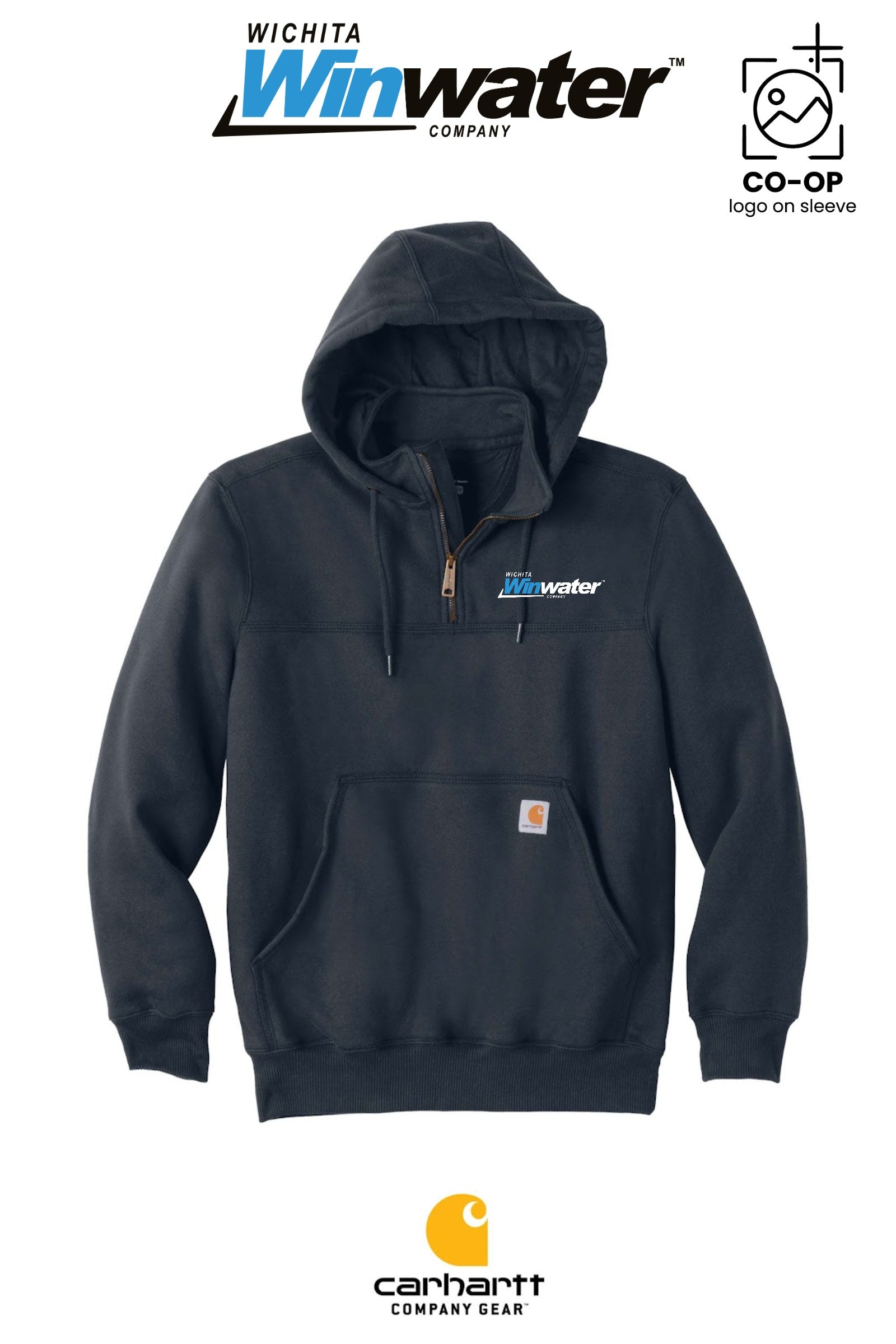 Carhartt® Rain Defender® Paxton Heavyweight Hooded Zip Mock Sweatshirt - Wichita Winwater