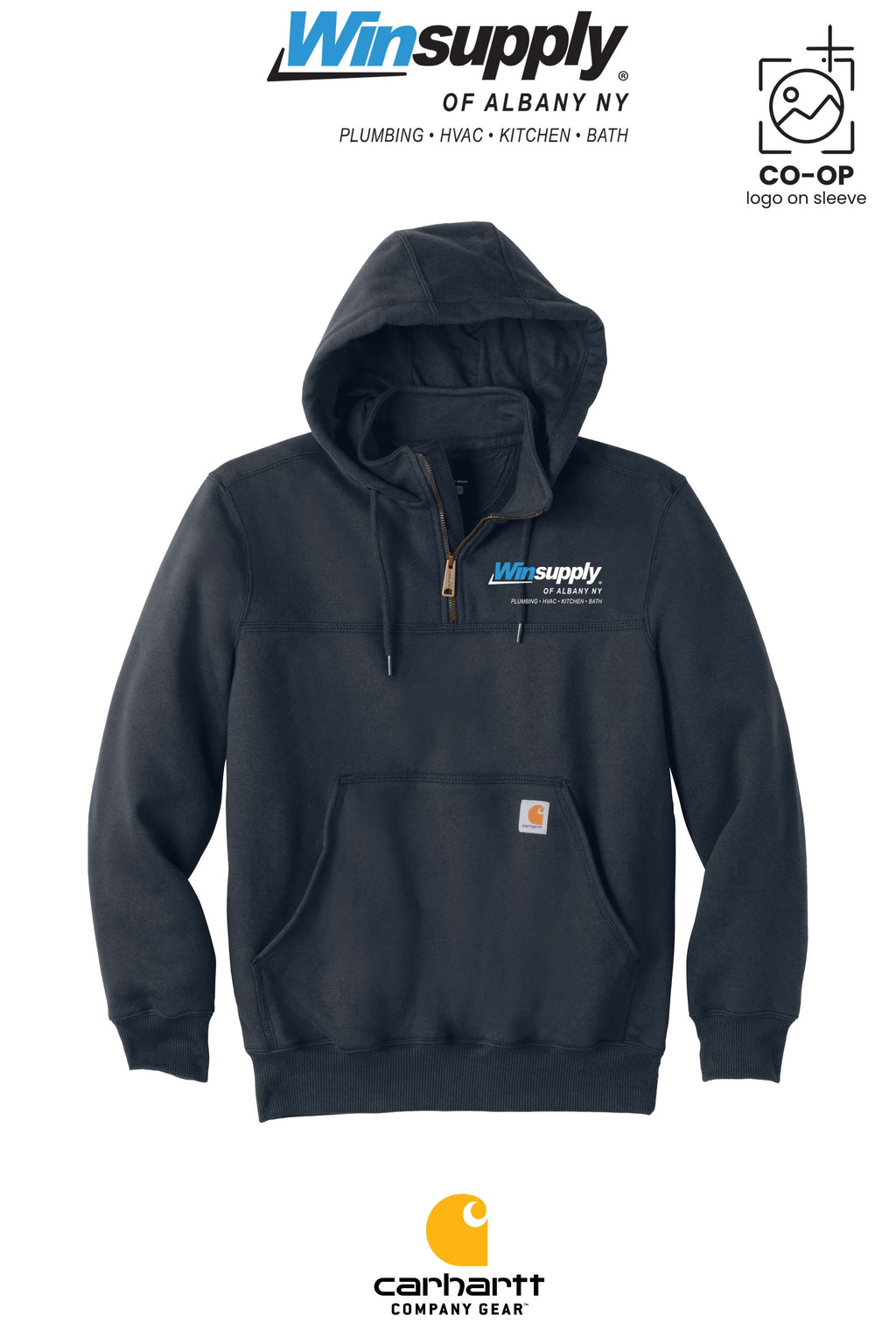Carhartt® Rain Defender® Paxton Heavyweight Hooded Zip Mock Sweatshirt - Winsupply of Albany NY