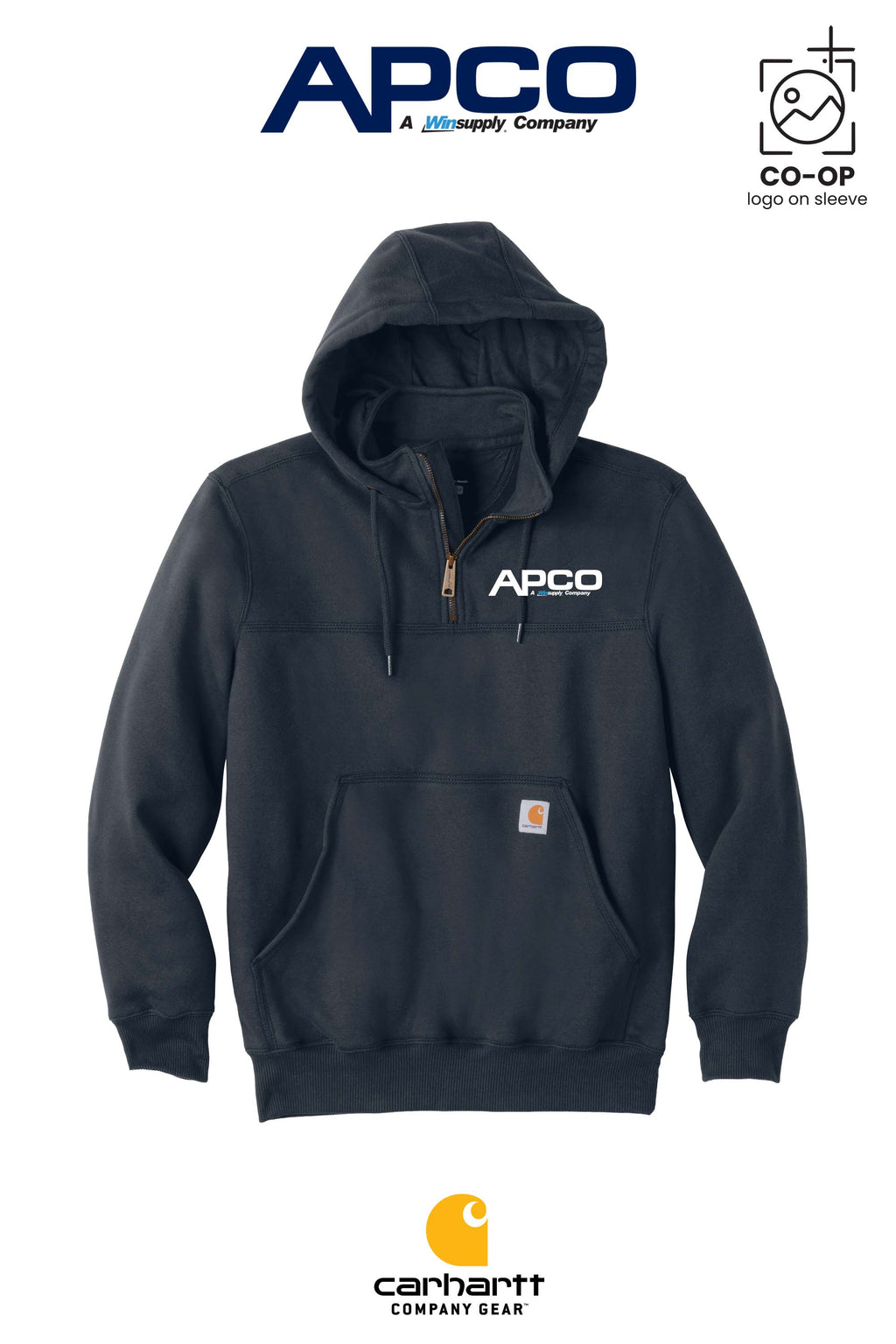 Carhartt® Rain Defender® Paxton Heavyweight Hooded Zip Mock Sweatshirt - APCO Supply - Indianapolis
