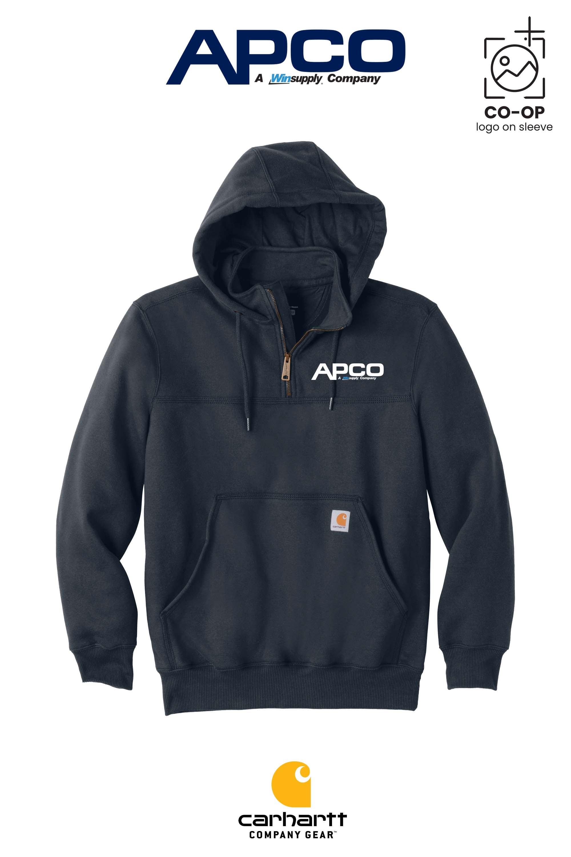 Carhartt® Rain Defender® Paxton Heavyweight Hooded Zip Mock Sweatshirt - APCO Supply - Indianapolis