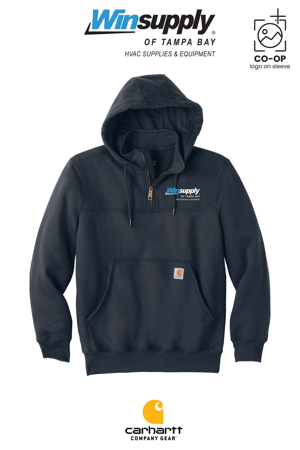 Carhartt® Rain Defender® Paxton Heavyweight Hooded Zip Mock Sweatshirt - Winsupply of Tampa Bay