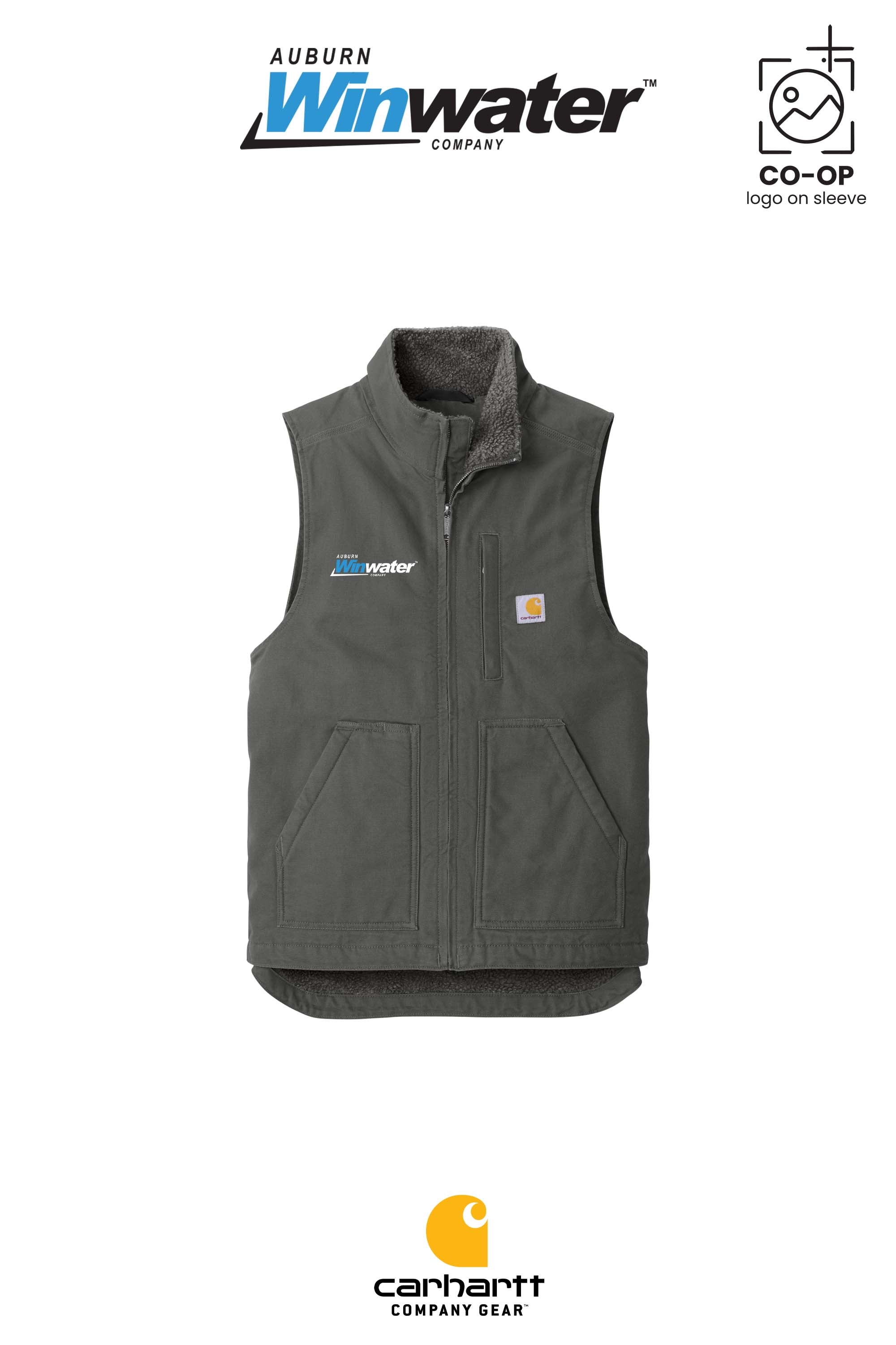 Carhartt® Sherpa-Lined Mock Neck Vest - Auburn Winwater