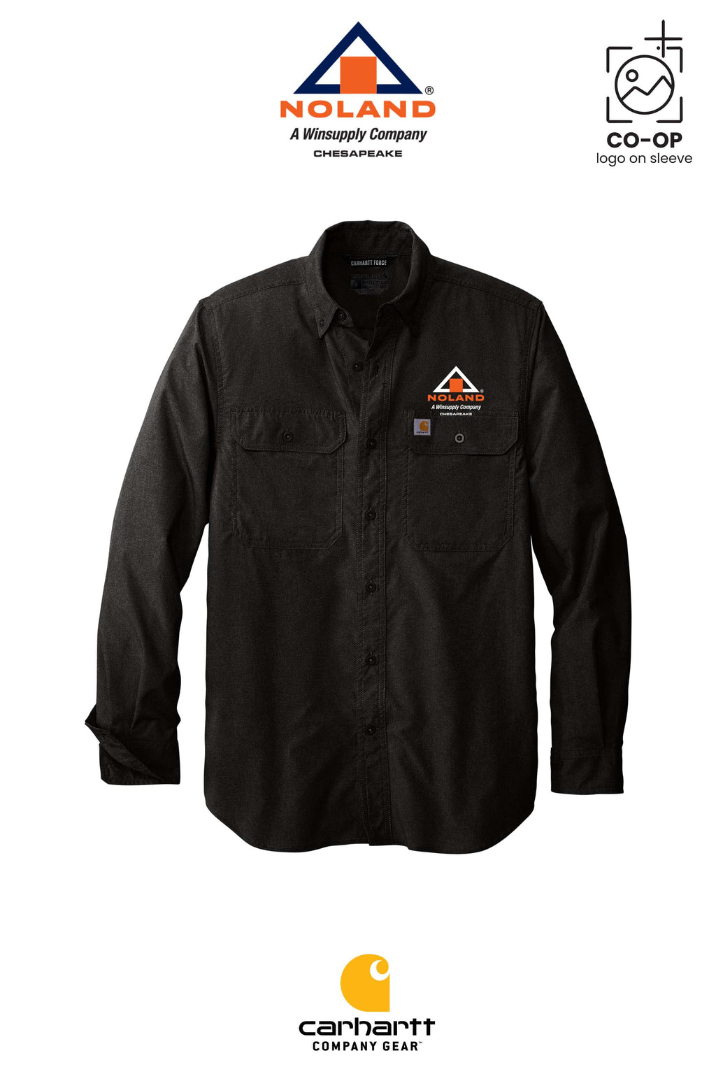 Carhartt Force® Solid Long Sleeve Shirt - Noland Company Chesapeake