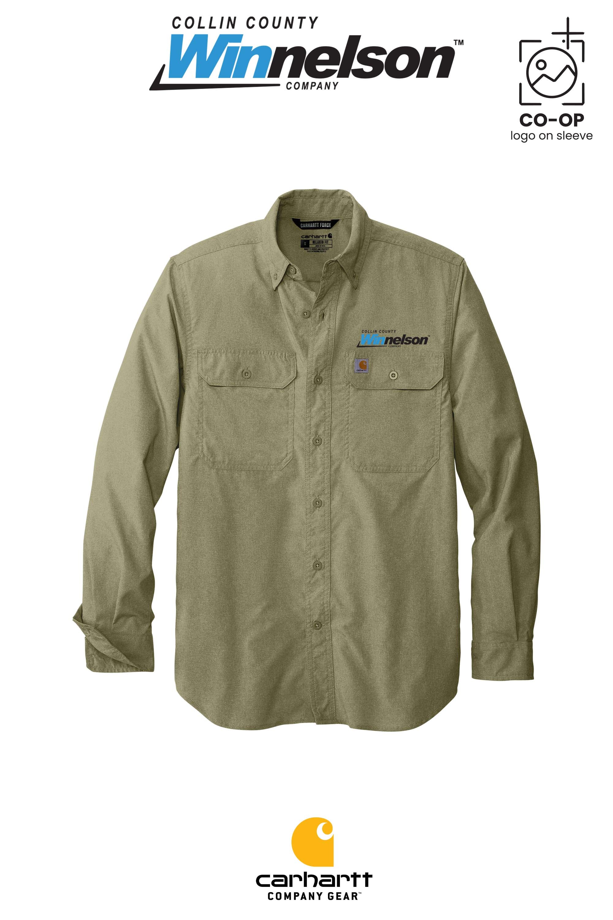 Carhartt Force® Solid Long Sleeve Shirt - Collin County Winnelson