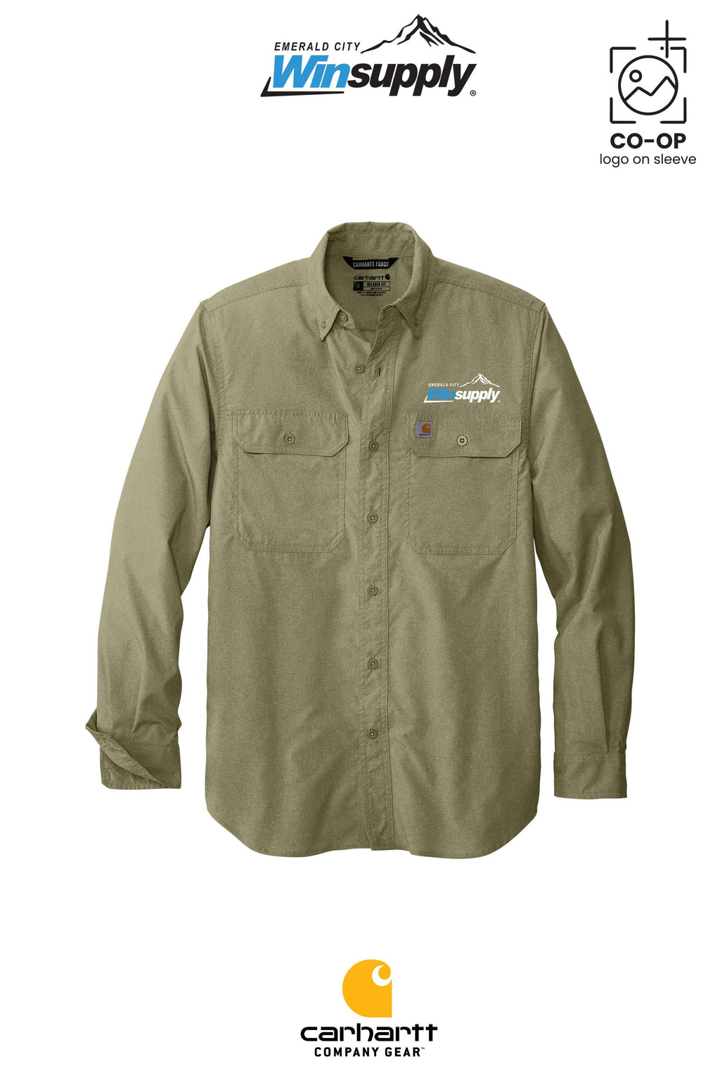 Carhartt Force® Solid Long Sleeve Shirt - Winsupply Emerald City