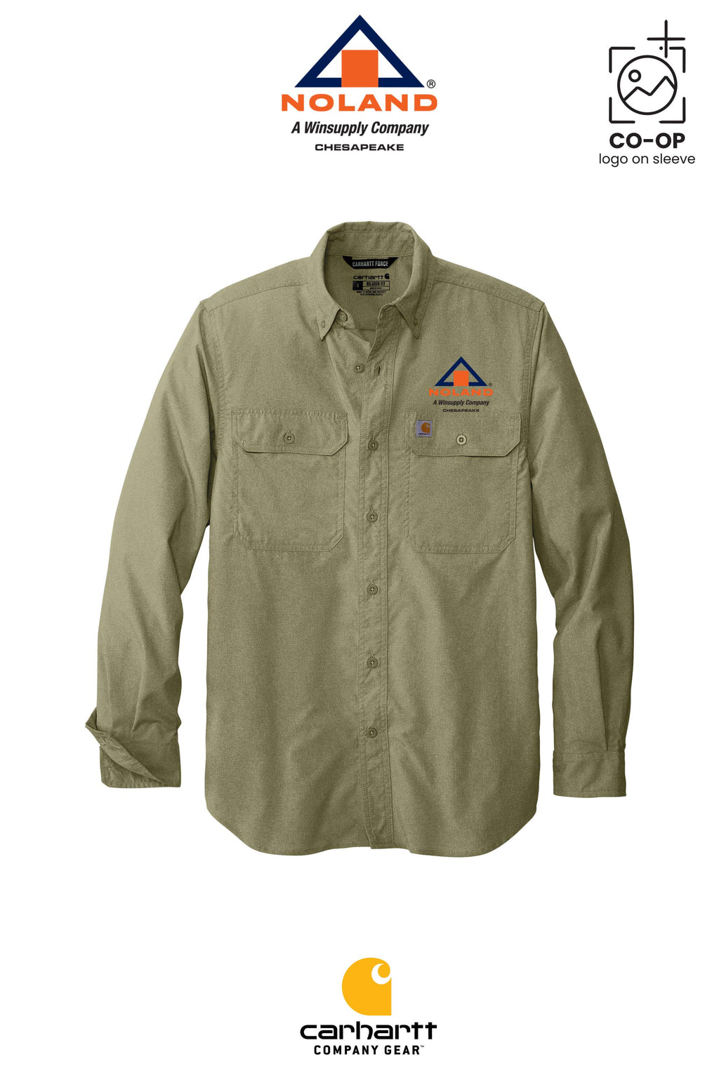 Carhartt Force® Solid Long Sleeve Shirt - Noland Company Chesapeake