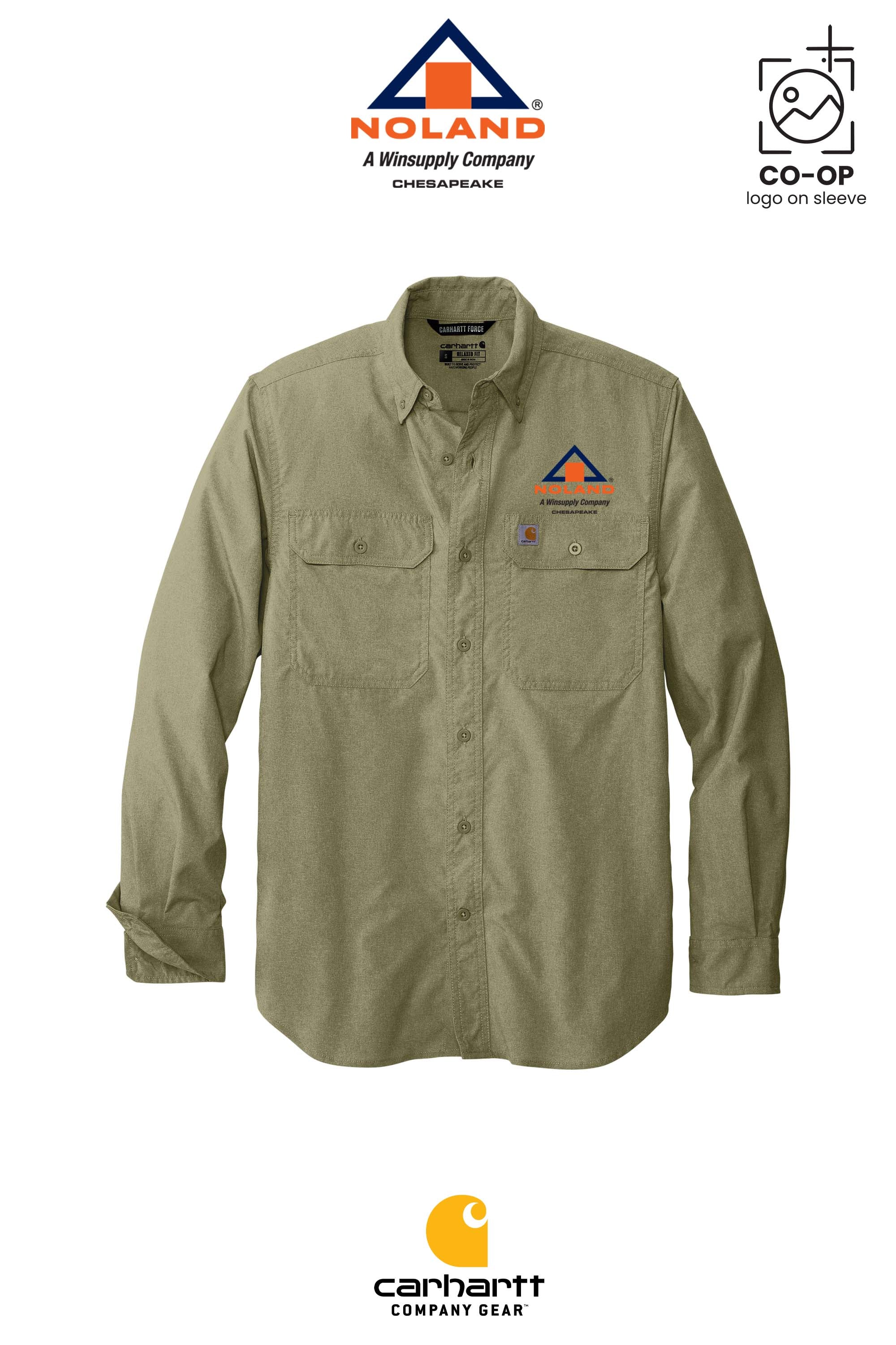 Carhartt Force® Solid Long Sleeve Shirt - Noland Company Chesapeake