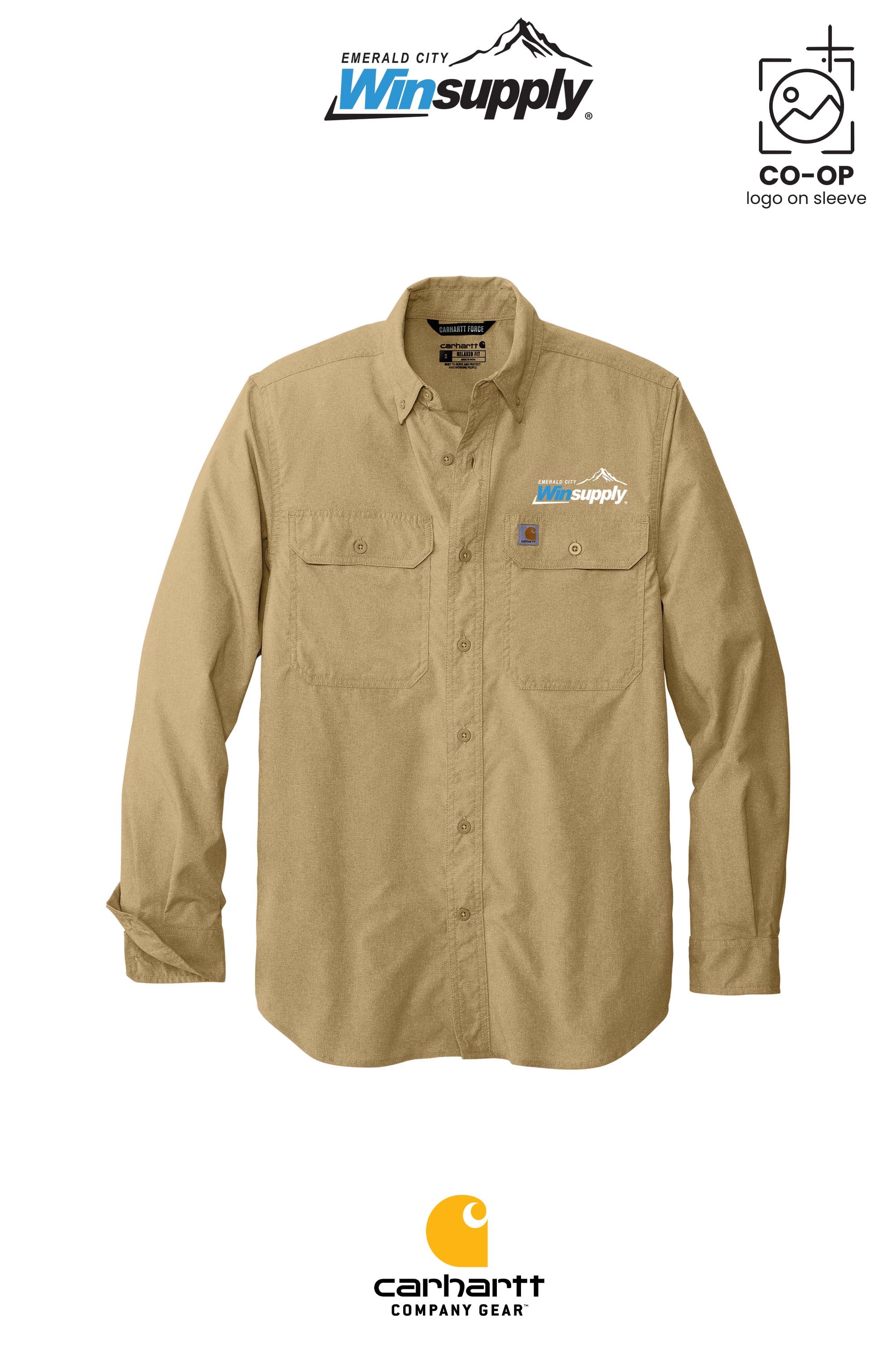Carhartt Force® Solid Long Sleeve Shirt - Winsupply Emerald City