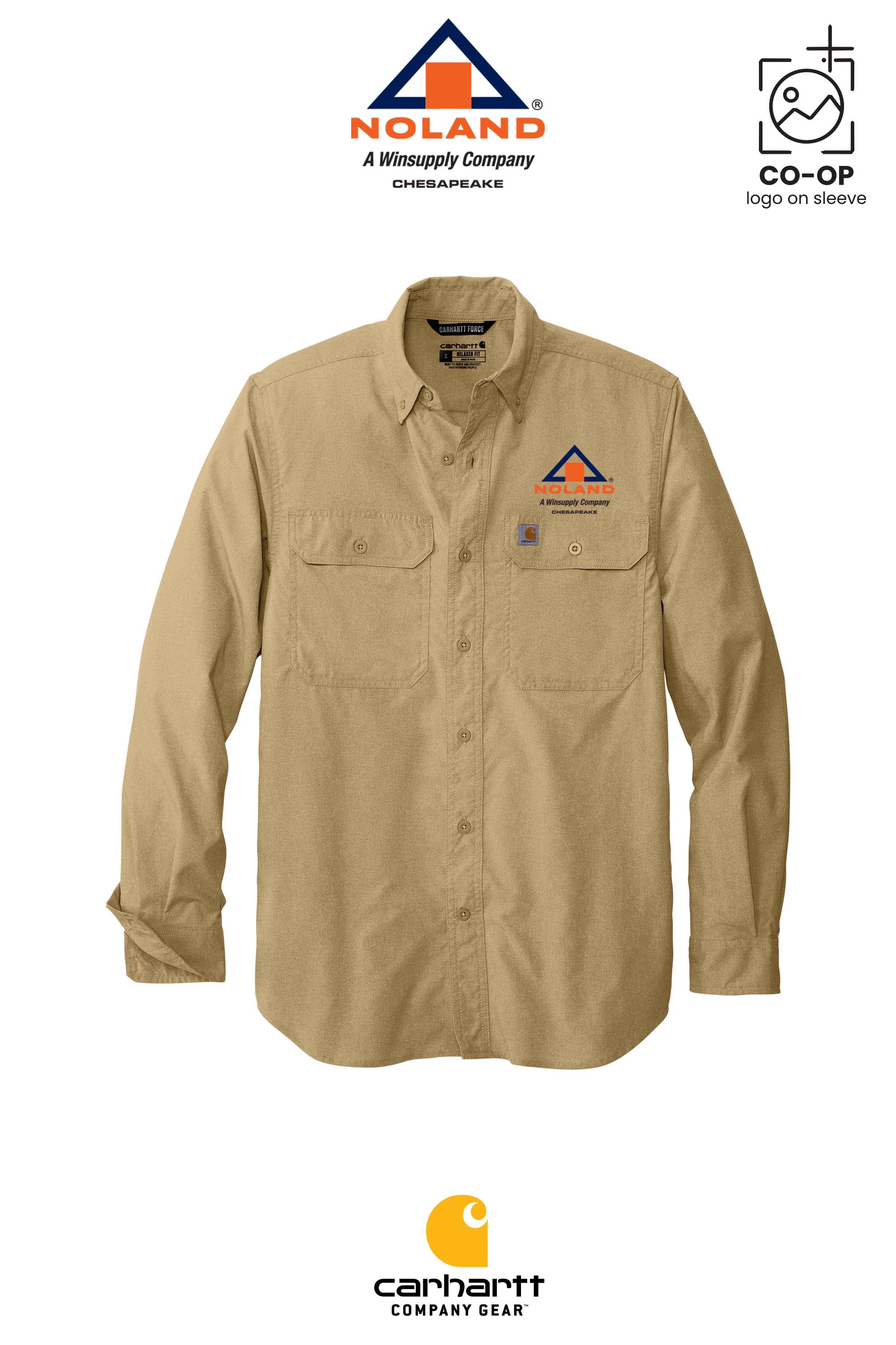 Carhartt Force® Solid Long Sleeve Shirt - Noland Company Chesapeake