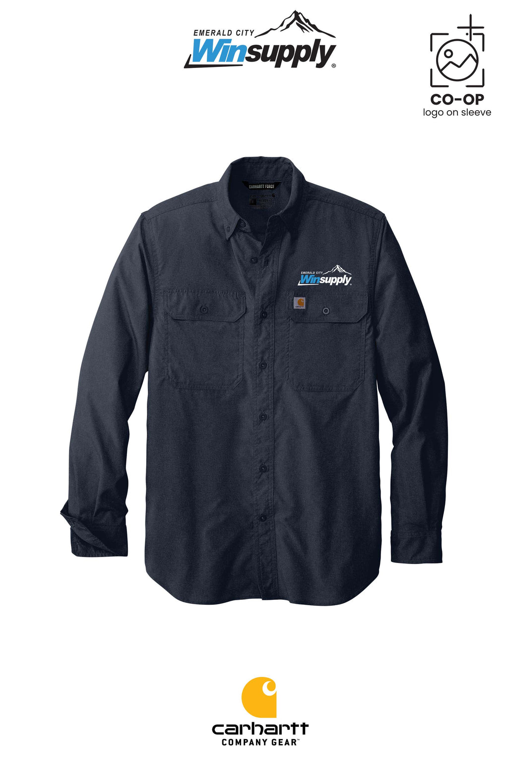 Carhartt Force® Solid Long Sleeve Shirt - Winsupply Emerald City