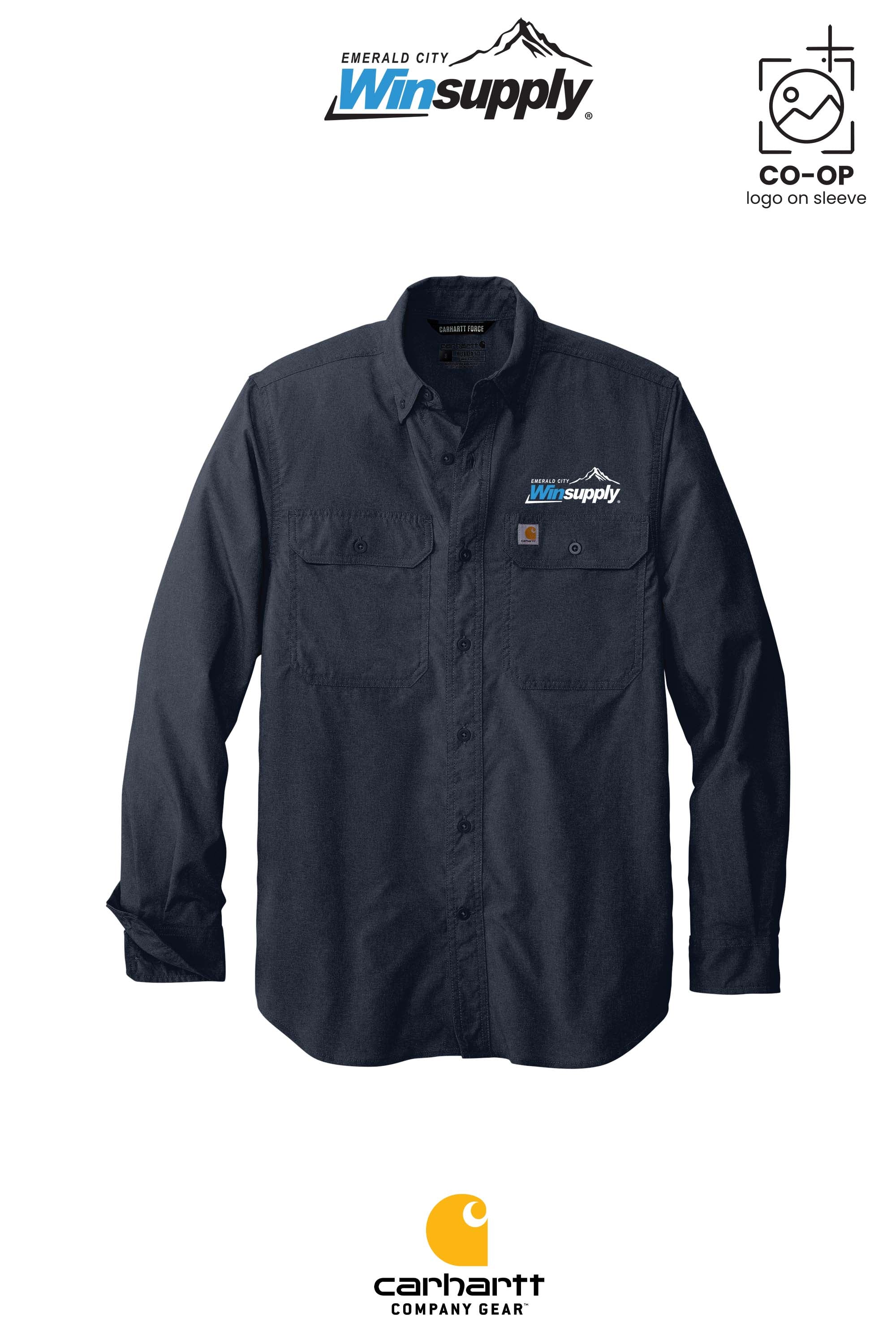Carhartt Force® Solid Long Sleeve Shirt - Winsupply Emerald City