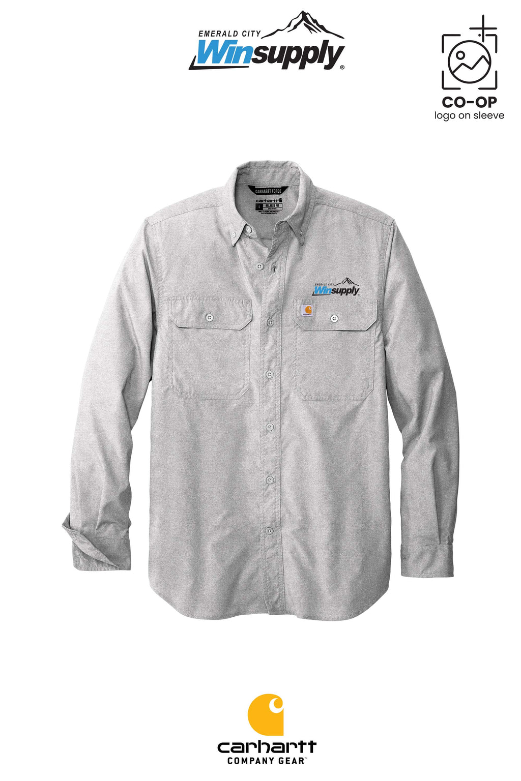 Carhartt Force® Solid Long Sleeve Shirt - Winsupply Emerald City