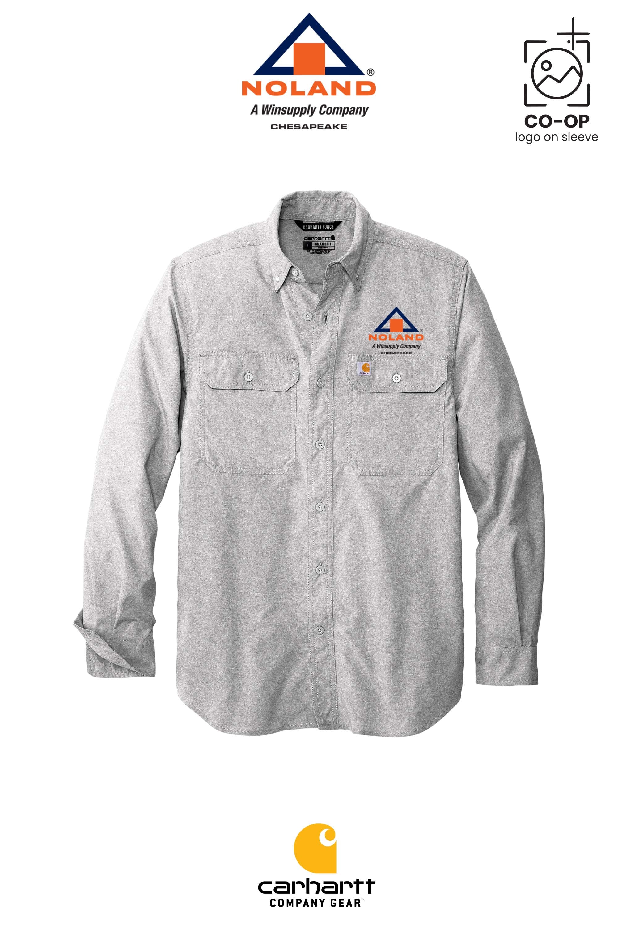 Carhartt Force® Solid Long Sleeve Shirt - Noland Company Chesapeake