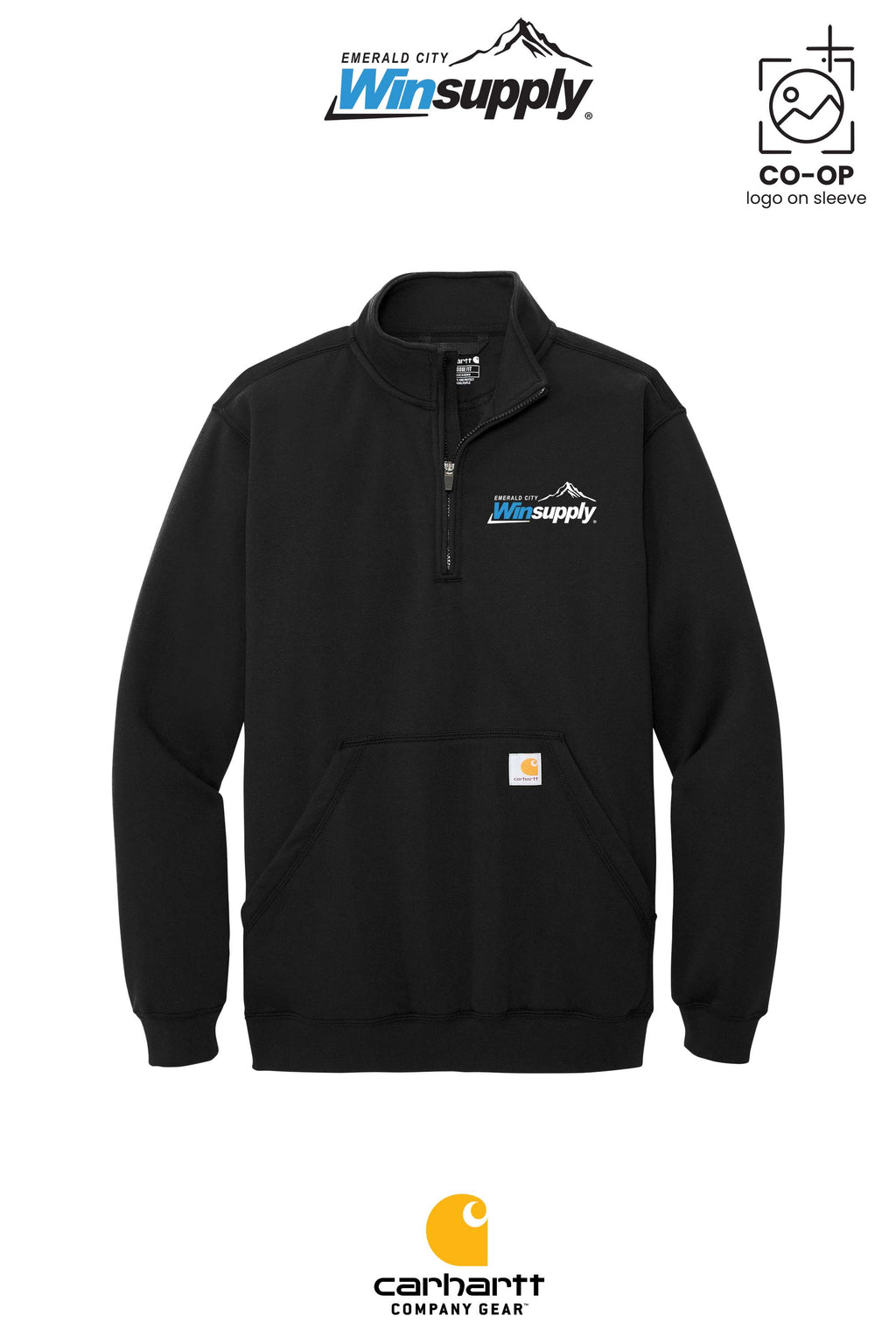 Carhartt® Midweight 1/4-Zip Mock Neck Sweatshirt - Winsupply Emerald City