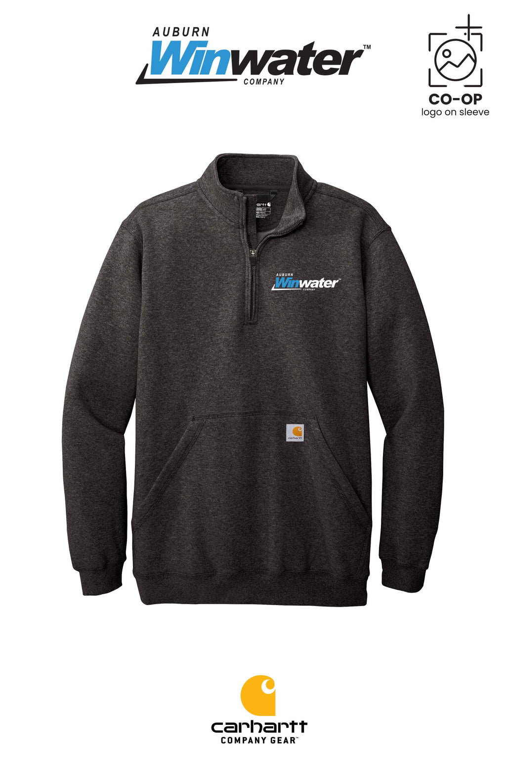 Carhartt® Midweight 1/4-Zip Mock Neck Sweatshirt - Auburn Winwater