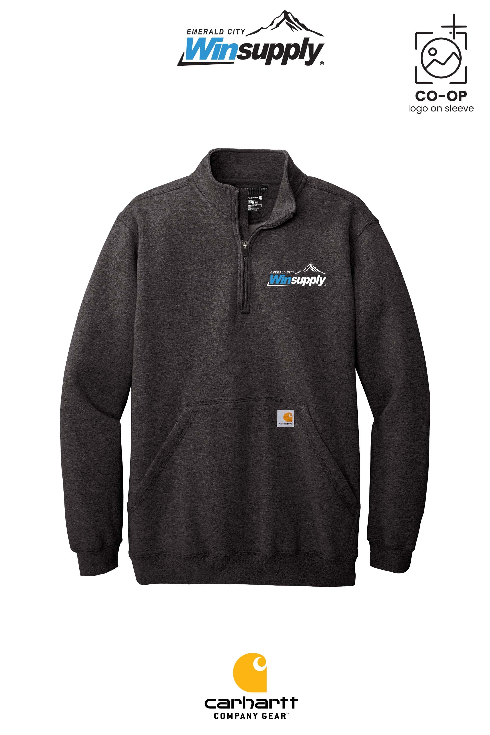 Carhartt® Midweight 1/4-Zip Mock Neck Sweatshirt - Winsupply Emerald City