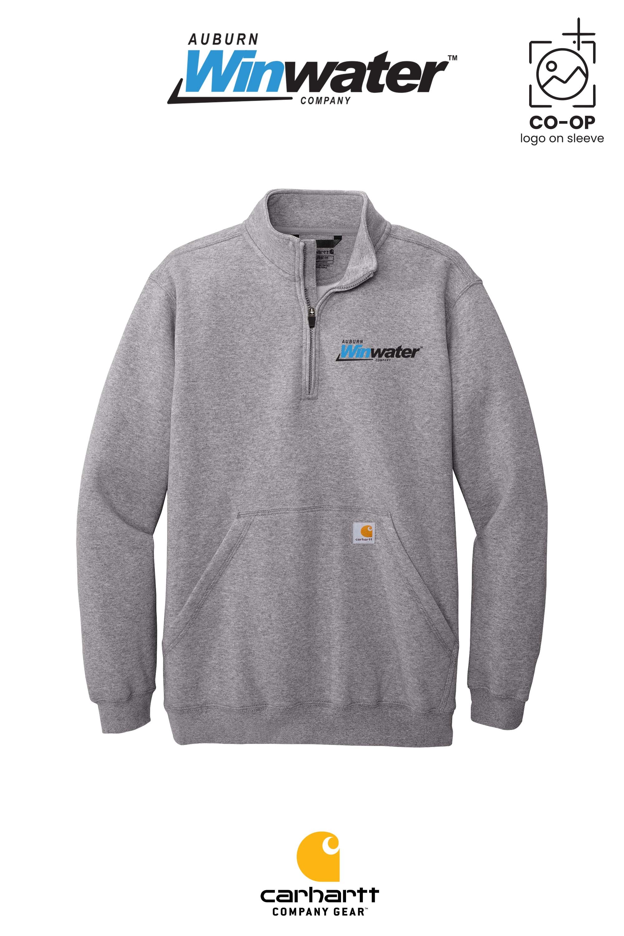 Carhartt® Midweight 1/4-Zip Mock Neck Sweatshirt - Auburn Winwater