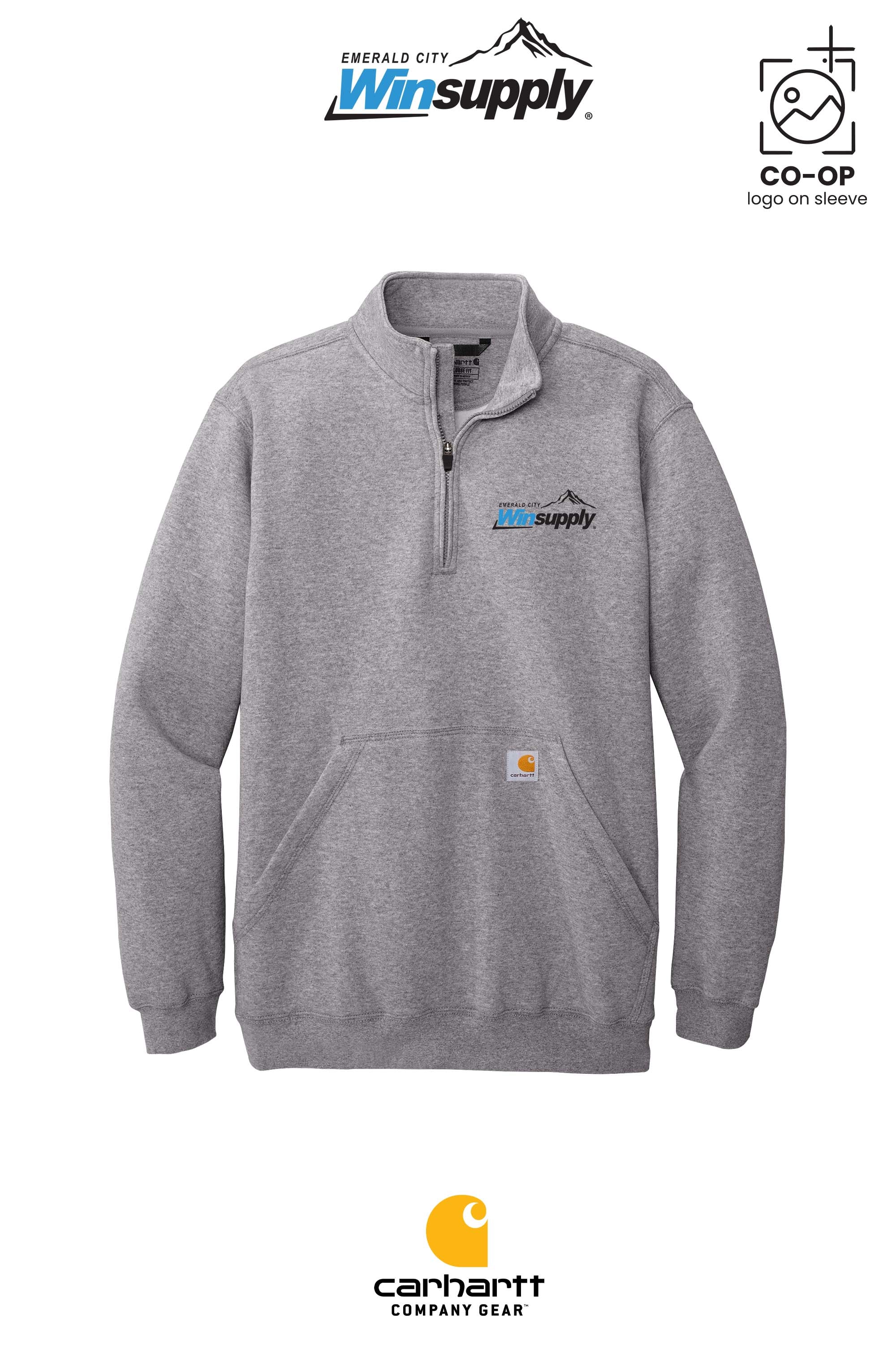 Carhartt® Midweight 1/4-Zip Mock Neck Sweatshirt - Winsupply Emerald City