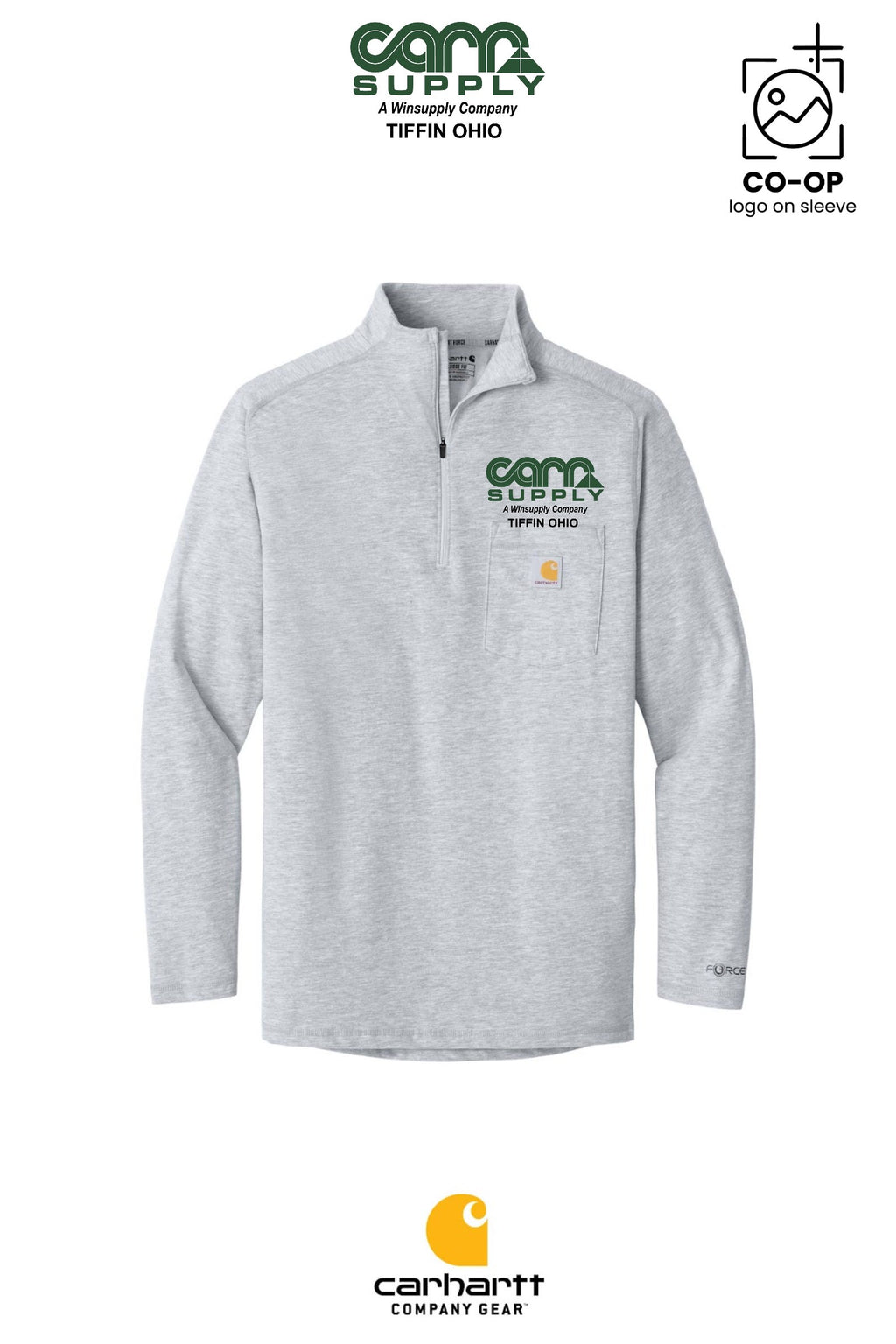 Carhartt Force® 1/4-Zip Long Sleeve T-Shirt - Carr Supply - Tiffin