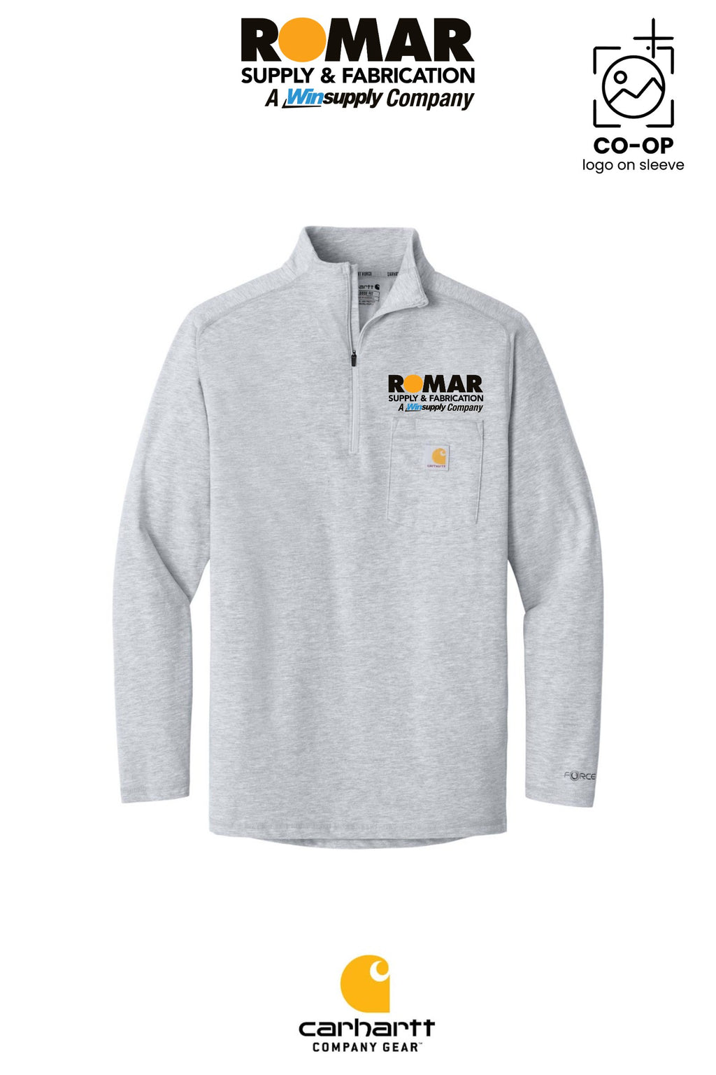 Carhartt Force® 1/4-Zip Long Sleeve T-Shirt - Romar Supply San Antonio