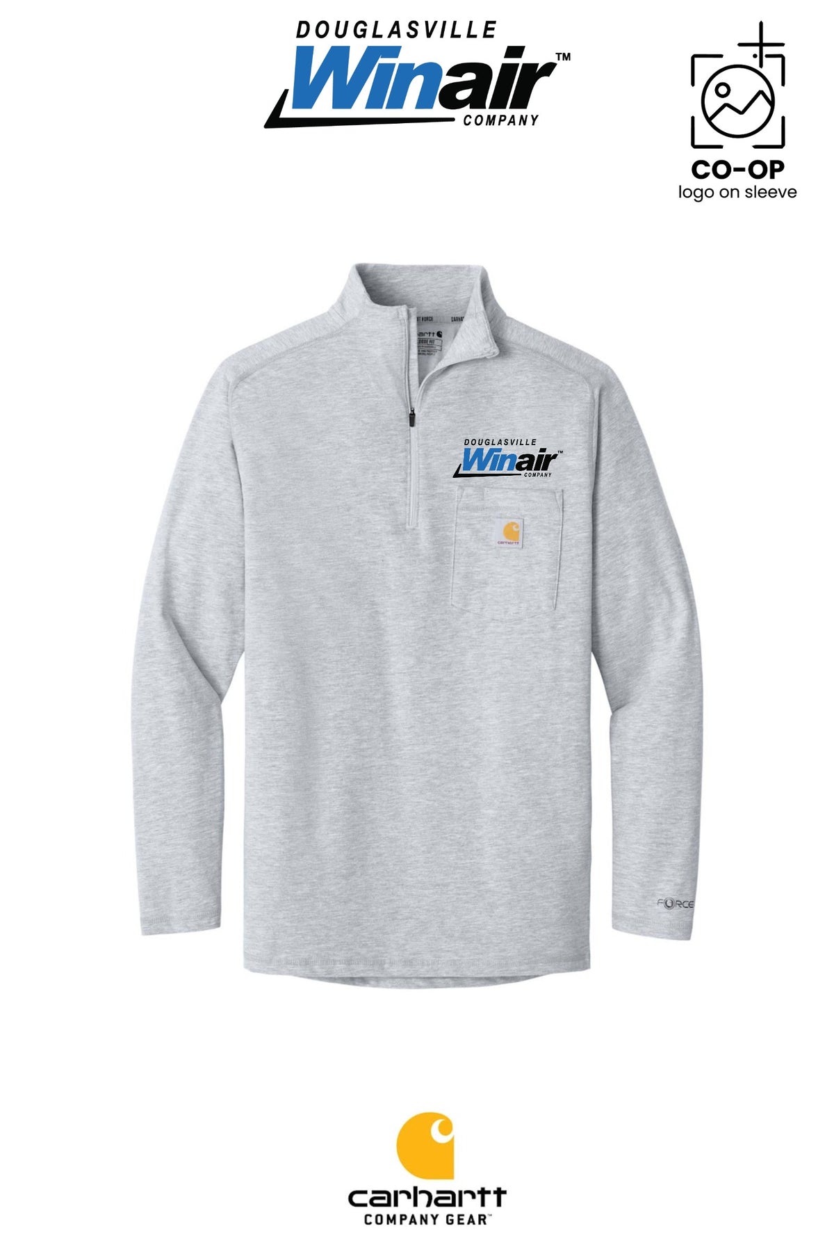 Carhartt Force® 1/4-Zip Long Sleeve T-Shirt - Douglasville Winair