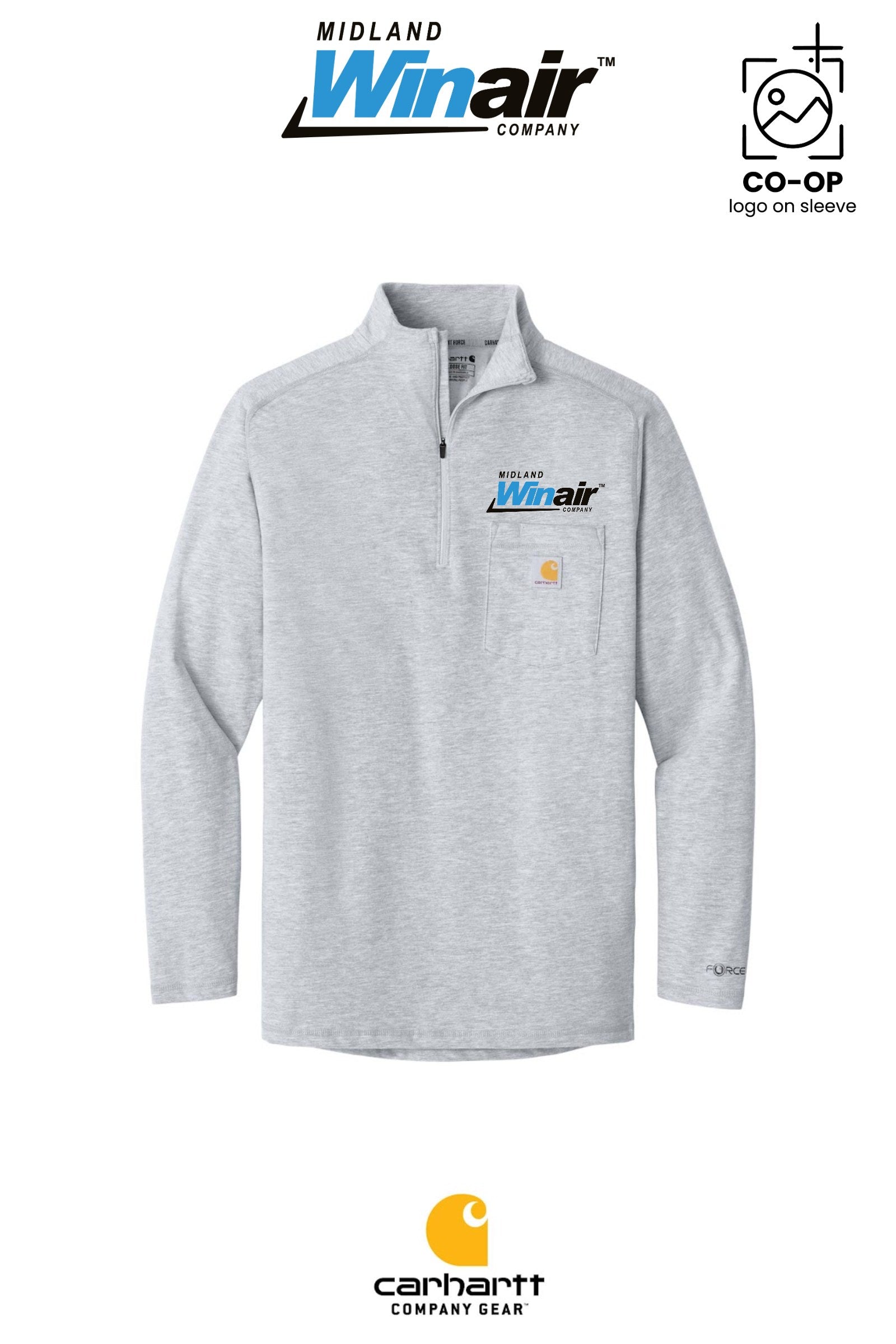 Carhartt Force® 1/4-Zip Long Sleeve T-Shirt - Midland Winair