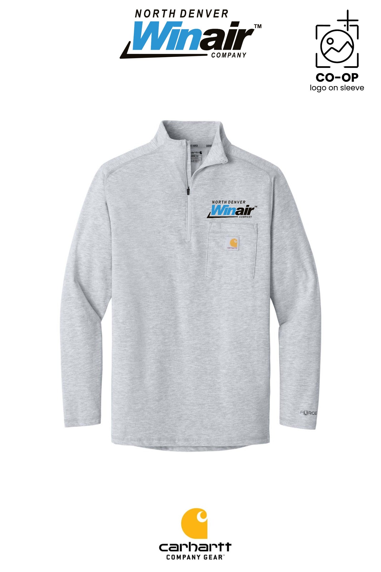Carhartt Force® 1/4-Zip Long Sleeve T-Shirt - North Denver Winair