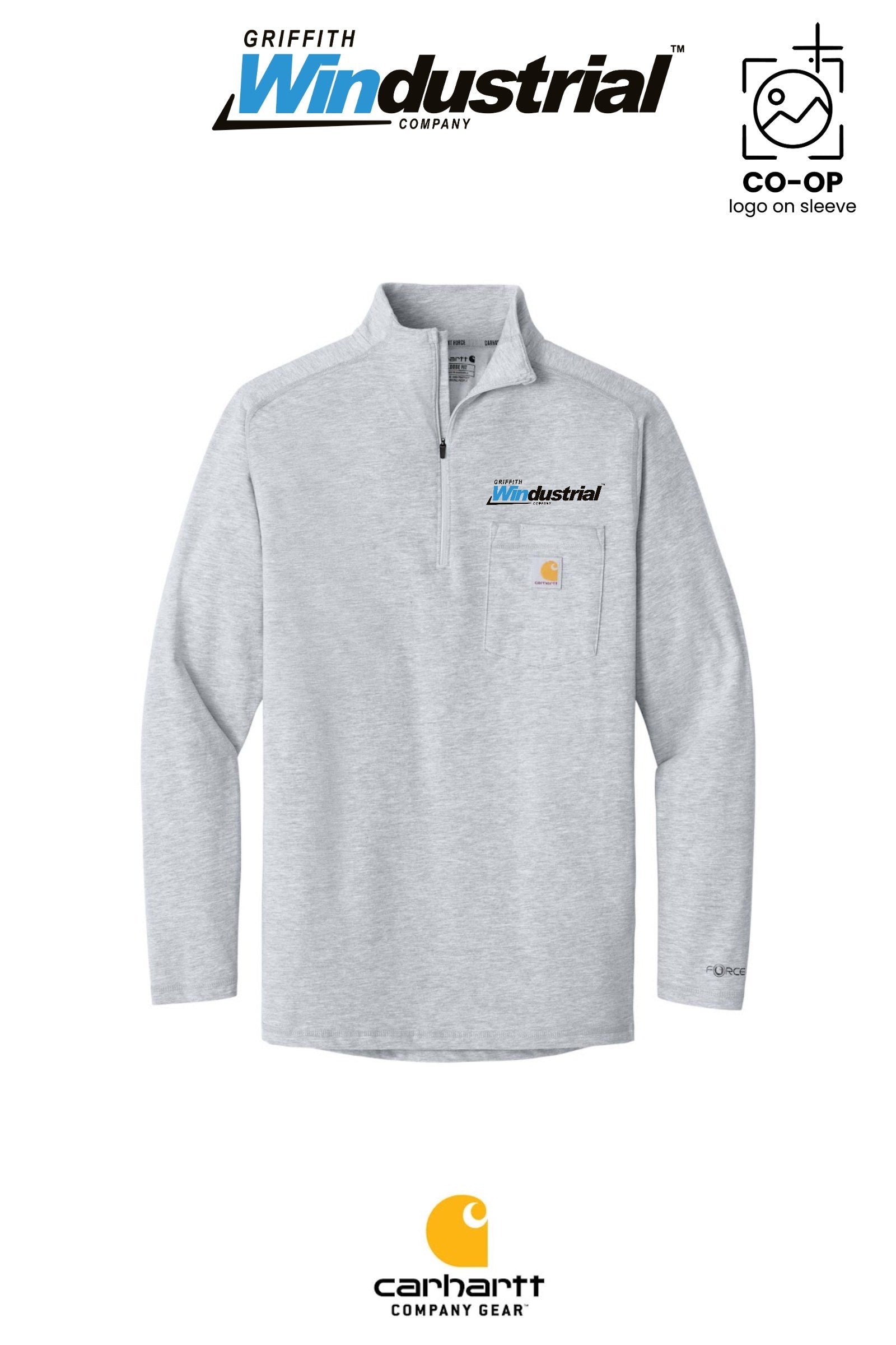 Carhartt Force® 1/4-Zip Long Sleeve T-Shirt - Griffith Windustrial