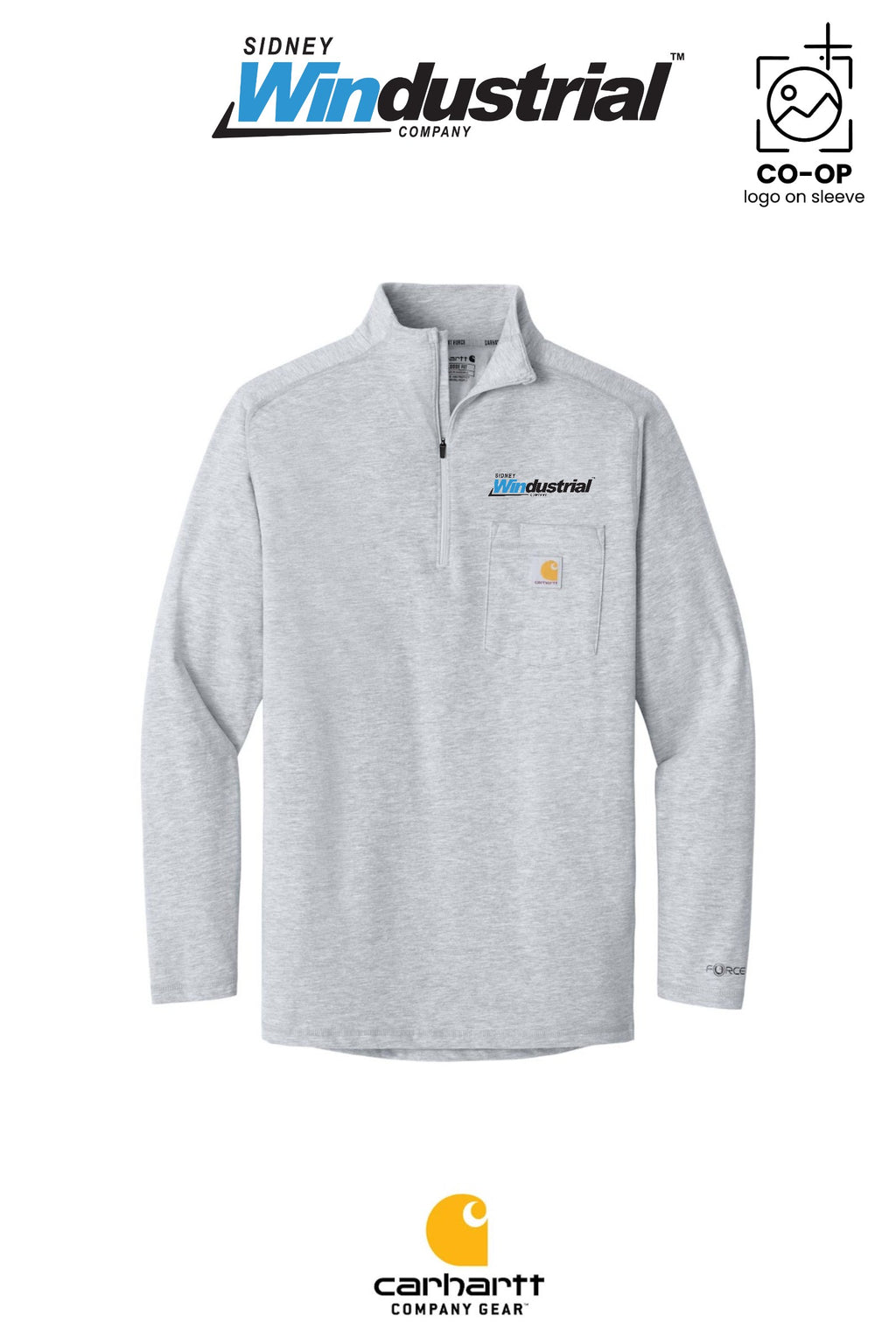 Carhartt Force® 1/4-Zip Long Sleeve T-Shirt - Sidney Windustrial