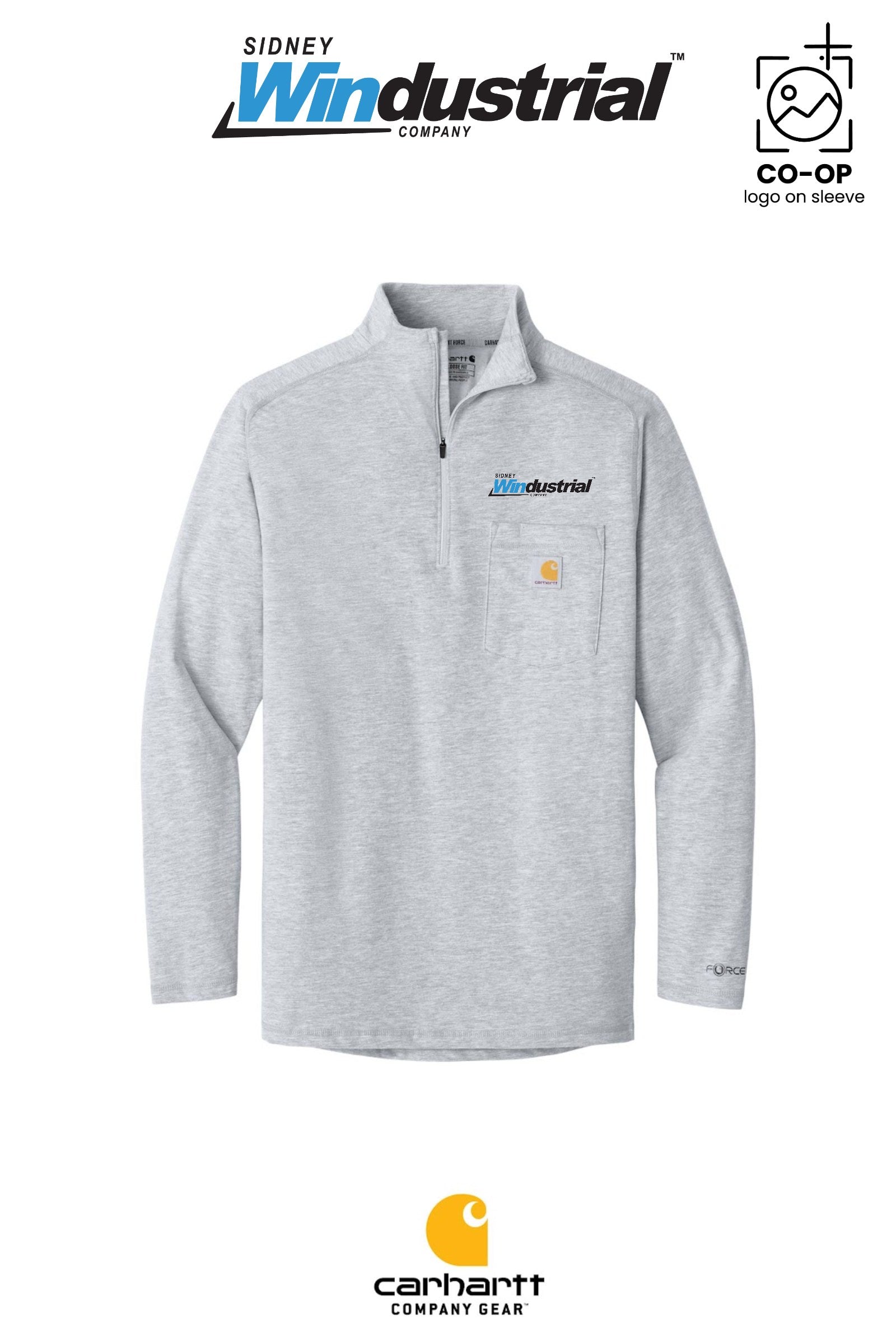 Carhartt Force® 1/4-Zip Long Sleeve T-Shirt - Sidney Windustrial
