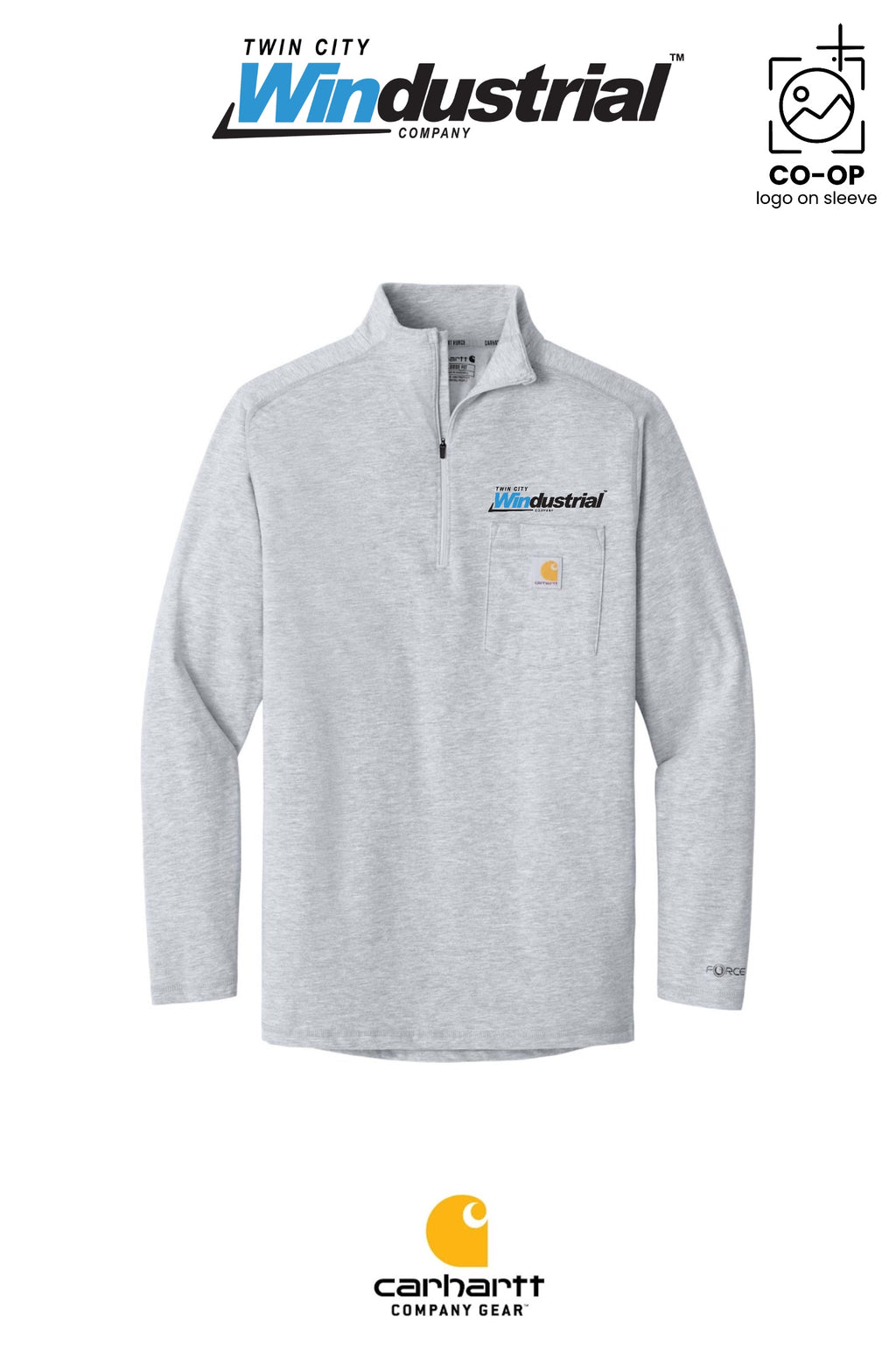 Carhartt Force® 1/4-Zip Long Sleeve T-Shirt - Twin City Windustrial