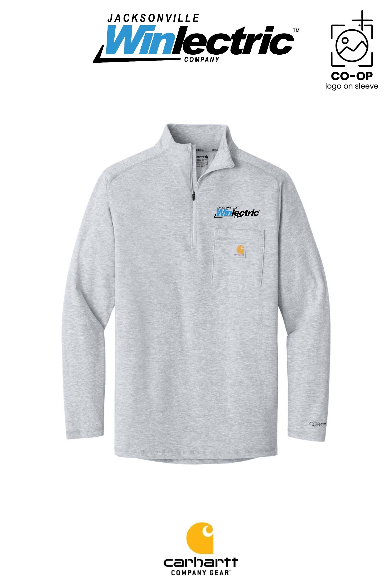 Carhartt Force® 1/4-Zip Long Sleeve T-Shirt - Jacksonville Winlectric