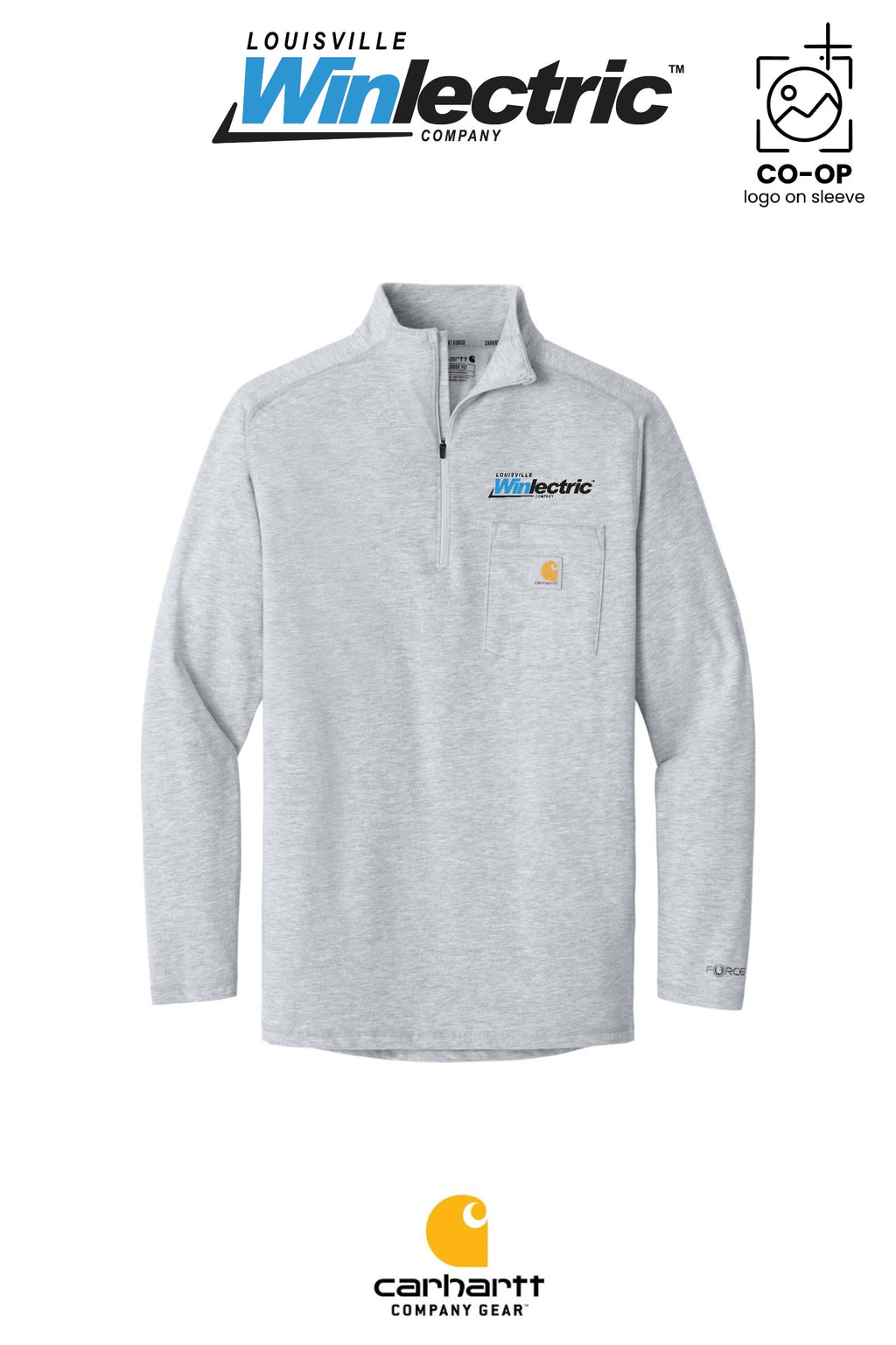 Carhartt Force® 1/4-Zip Long Sleeve T-Shirt - Louisville Winlectric