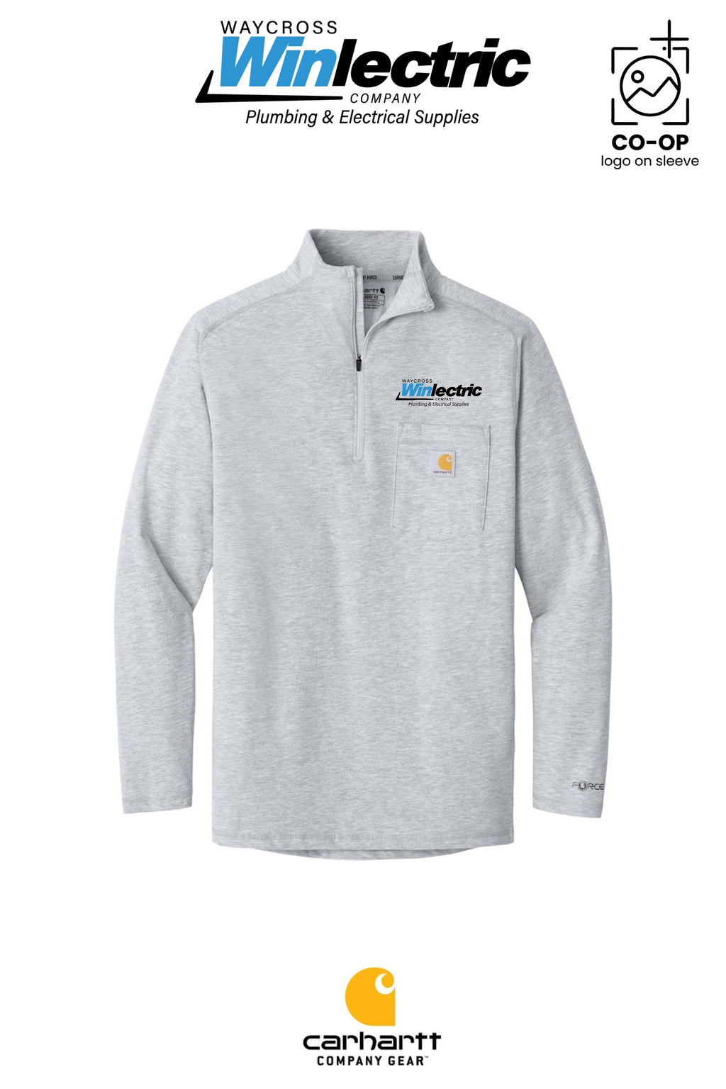Carhartt Force® 1/4-Zip Long Sleeve T-Shirt - Waycross Winlectric