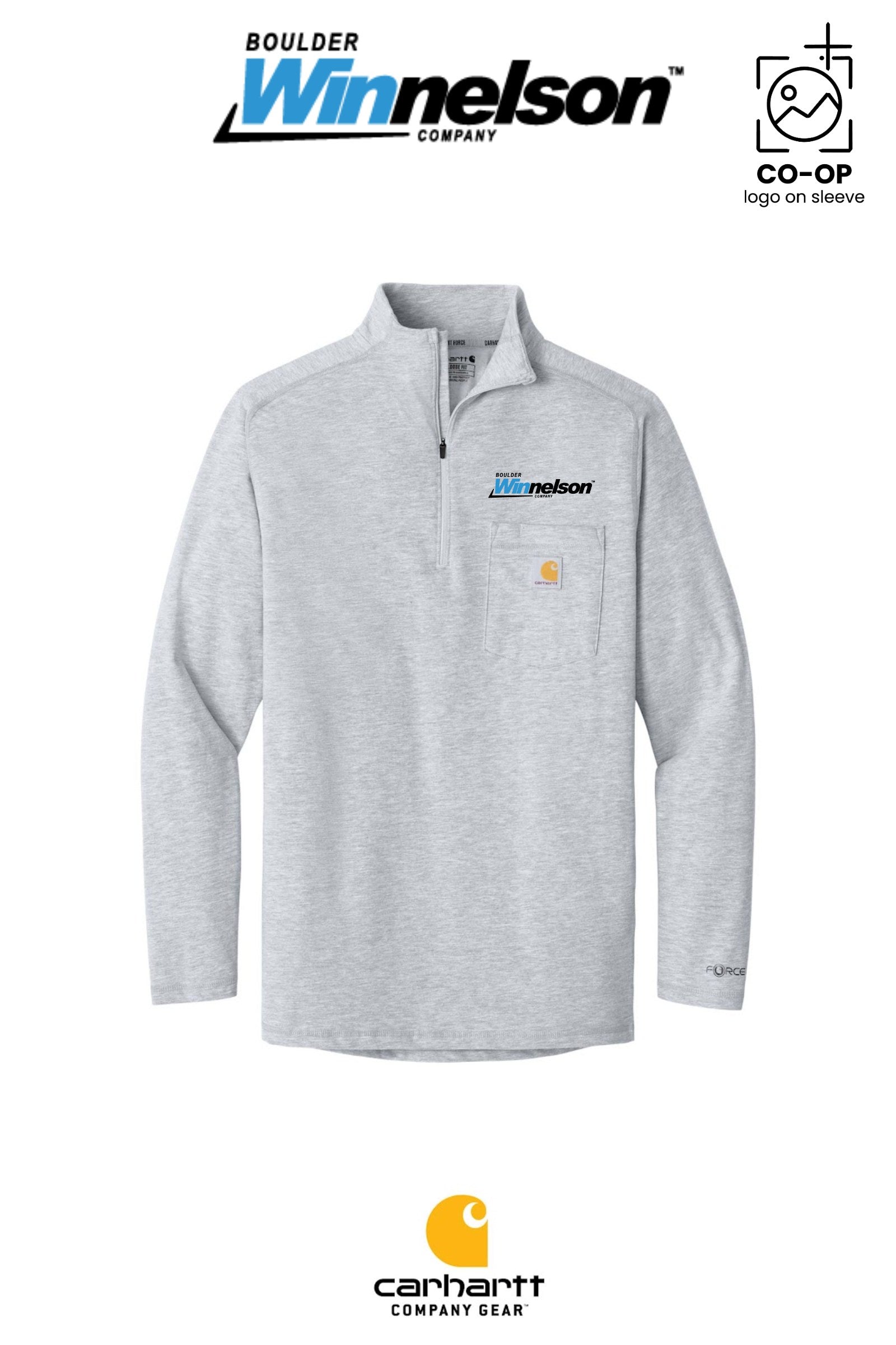 Carhartt Force® 1/4-Zip Long Sleeve T-Shirt - Boulder Winnelson
