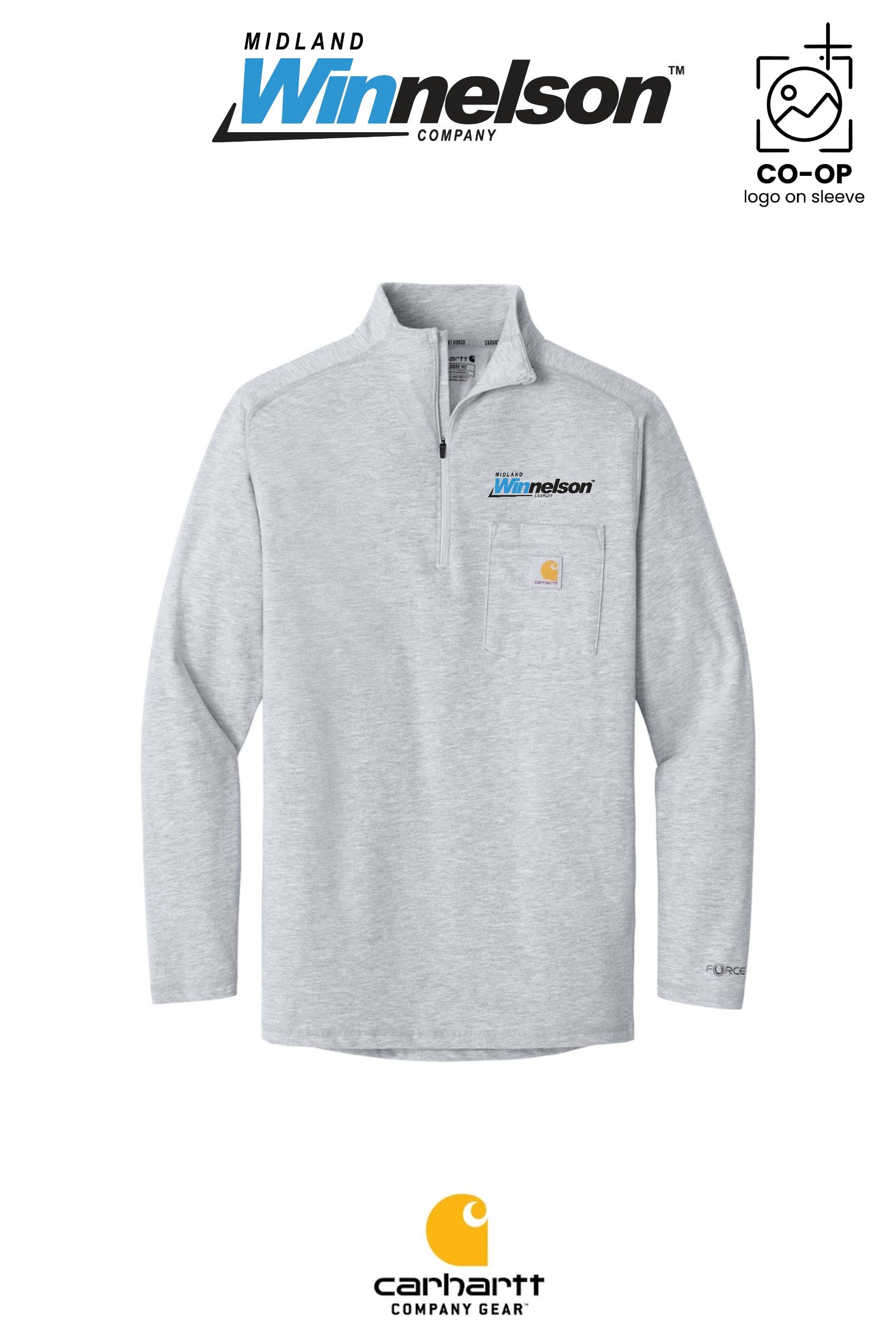 Carhartt Force® 1/4-Zip Long Sleeve T-Shirt - Midland Winnelson