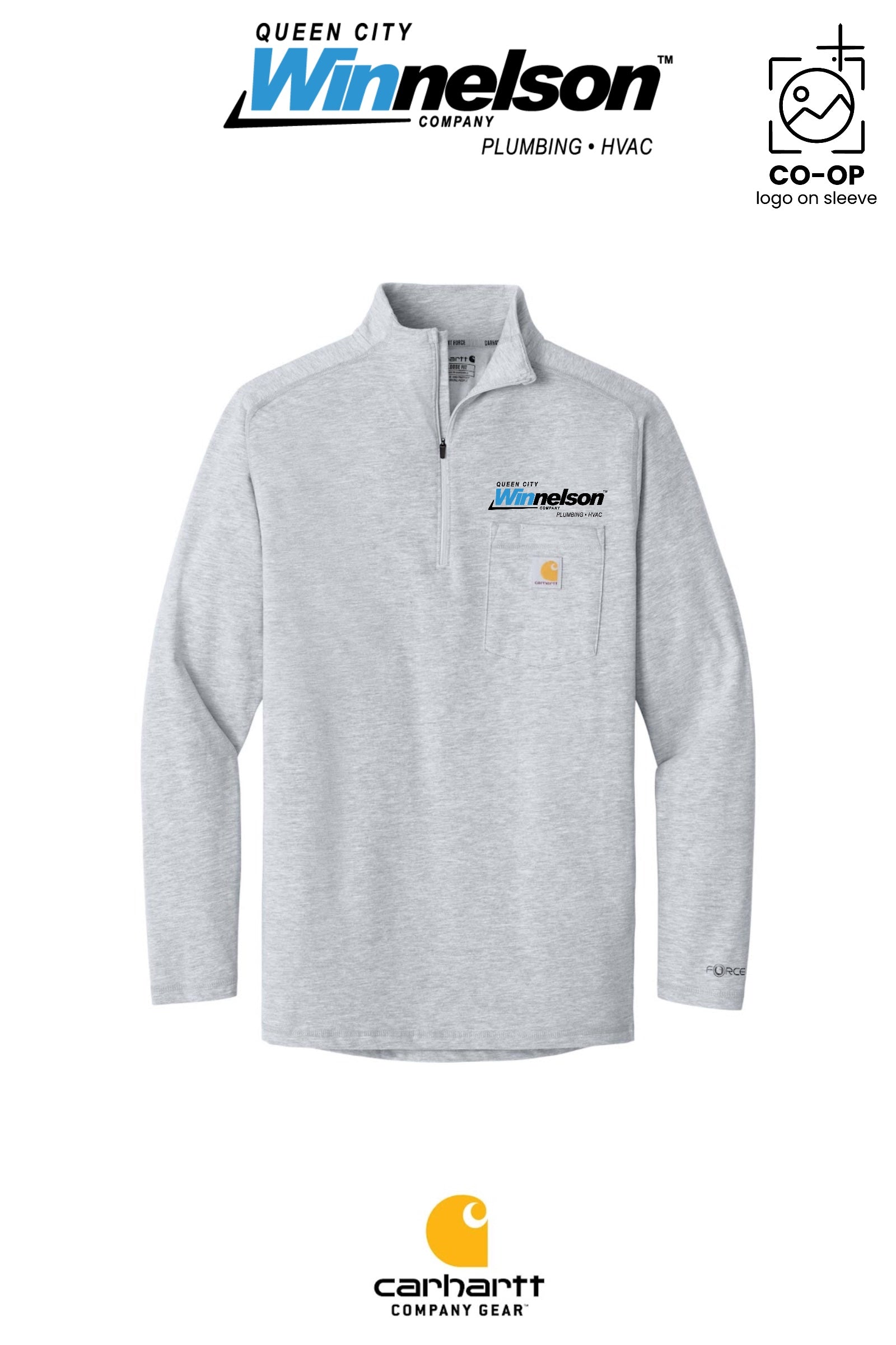 Carhartt Force® 1/4-Zip Long Sleeve T-Shirt - Queen City Winnelson