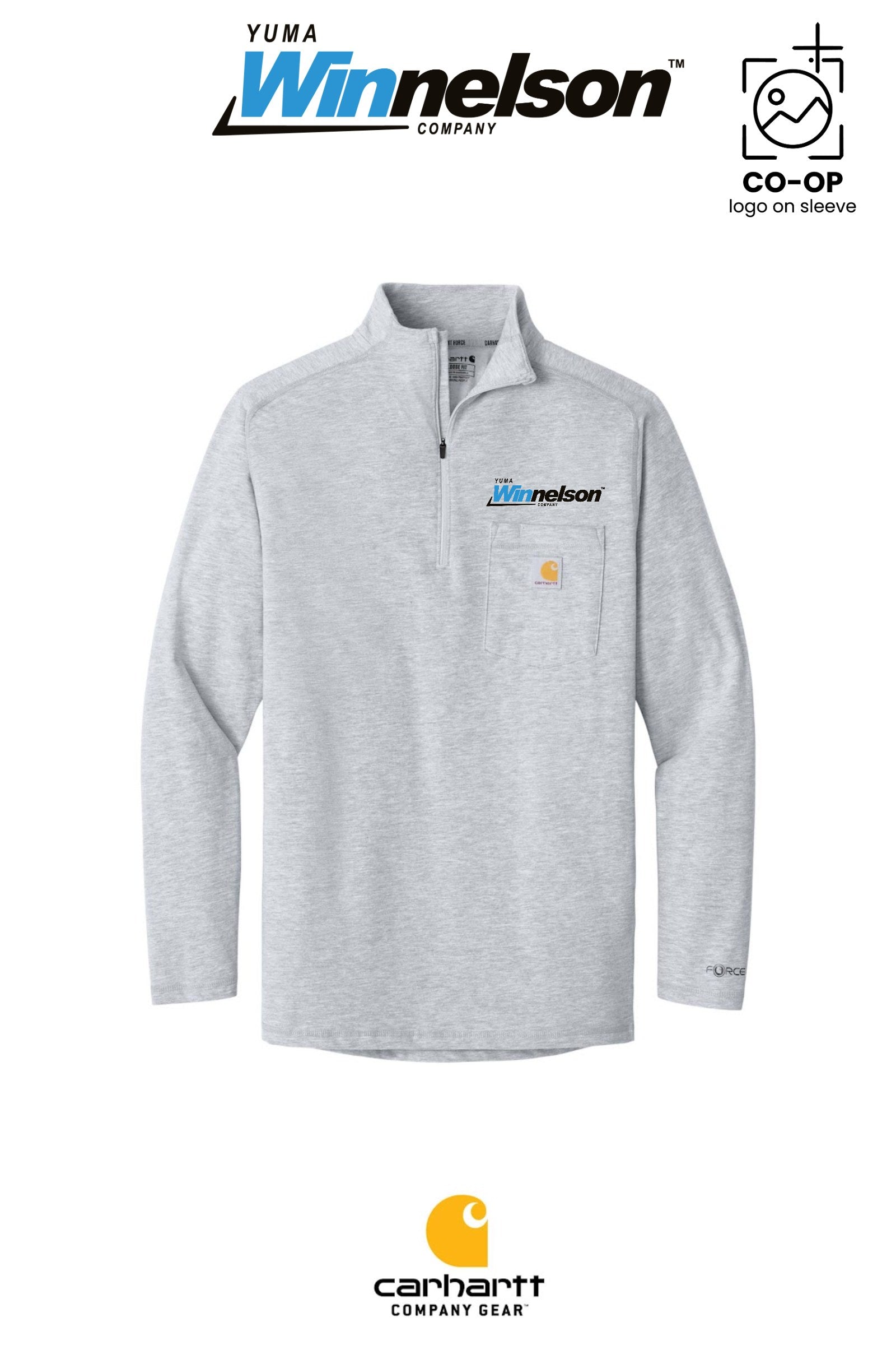 Carhartt Force® 1/4-Zip Long Sleeve T-Shirt - Yuma Winnelson