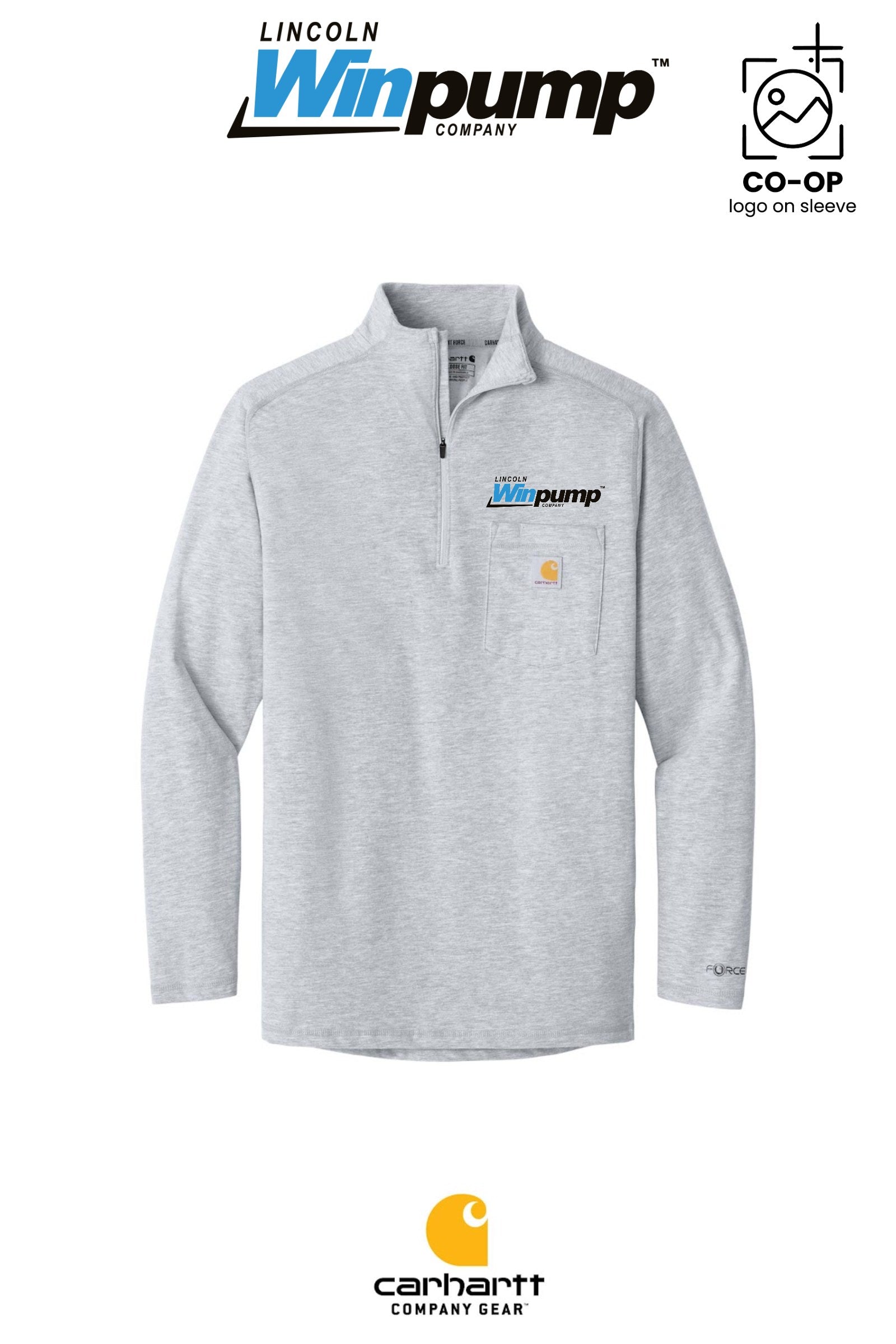 Carhartt Force® 1/4-Zip Long Sleeve T-Shirt - Lincoln Winpump