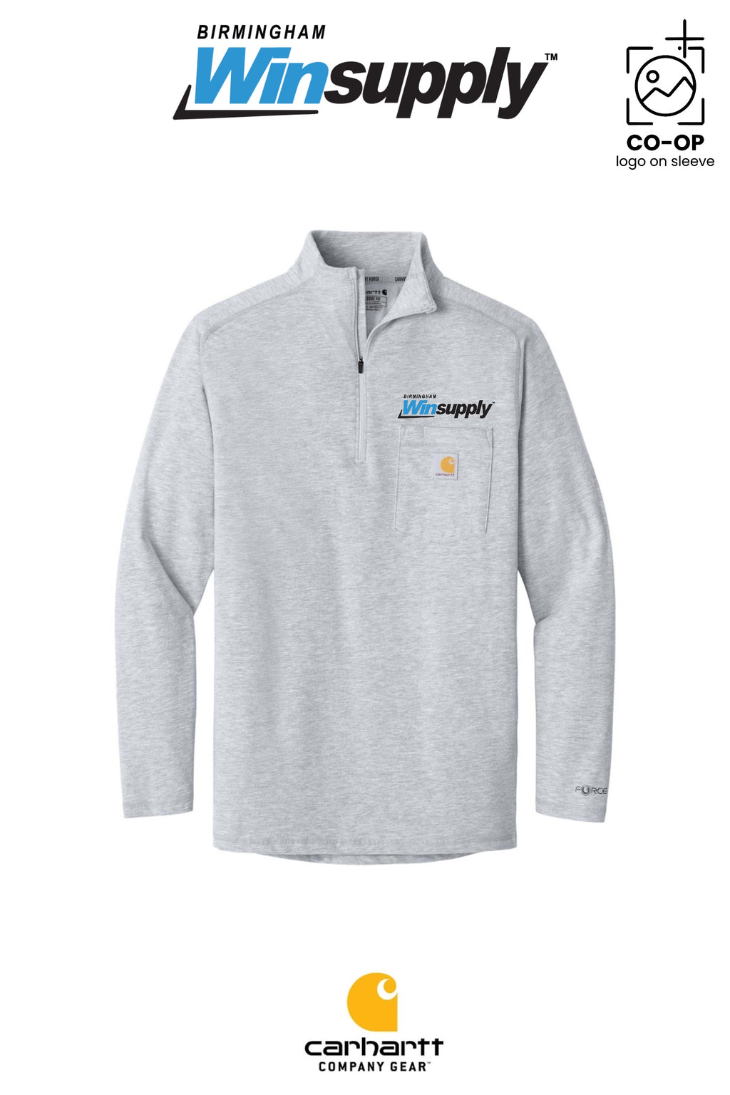 Carhartt Force® 1/4-Zip Long Sleeve T-Shirt - Birmingham Winsupply